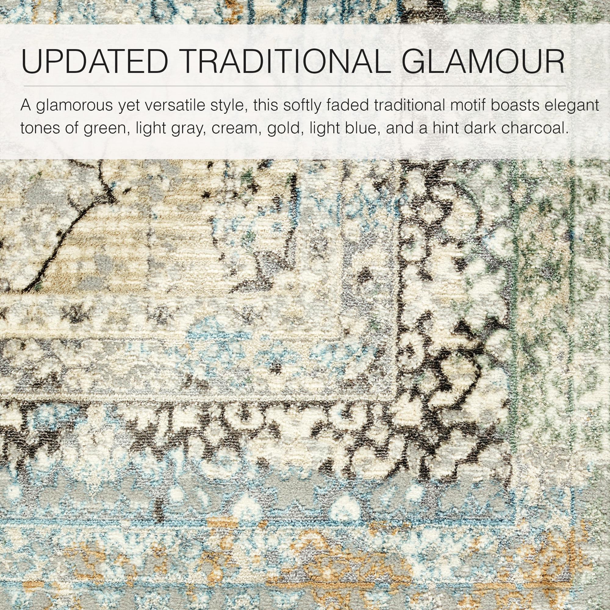 Melo Washable Gray Wool-Synthetic Blend 10' x 14' Area Rug