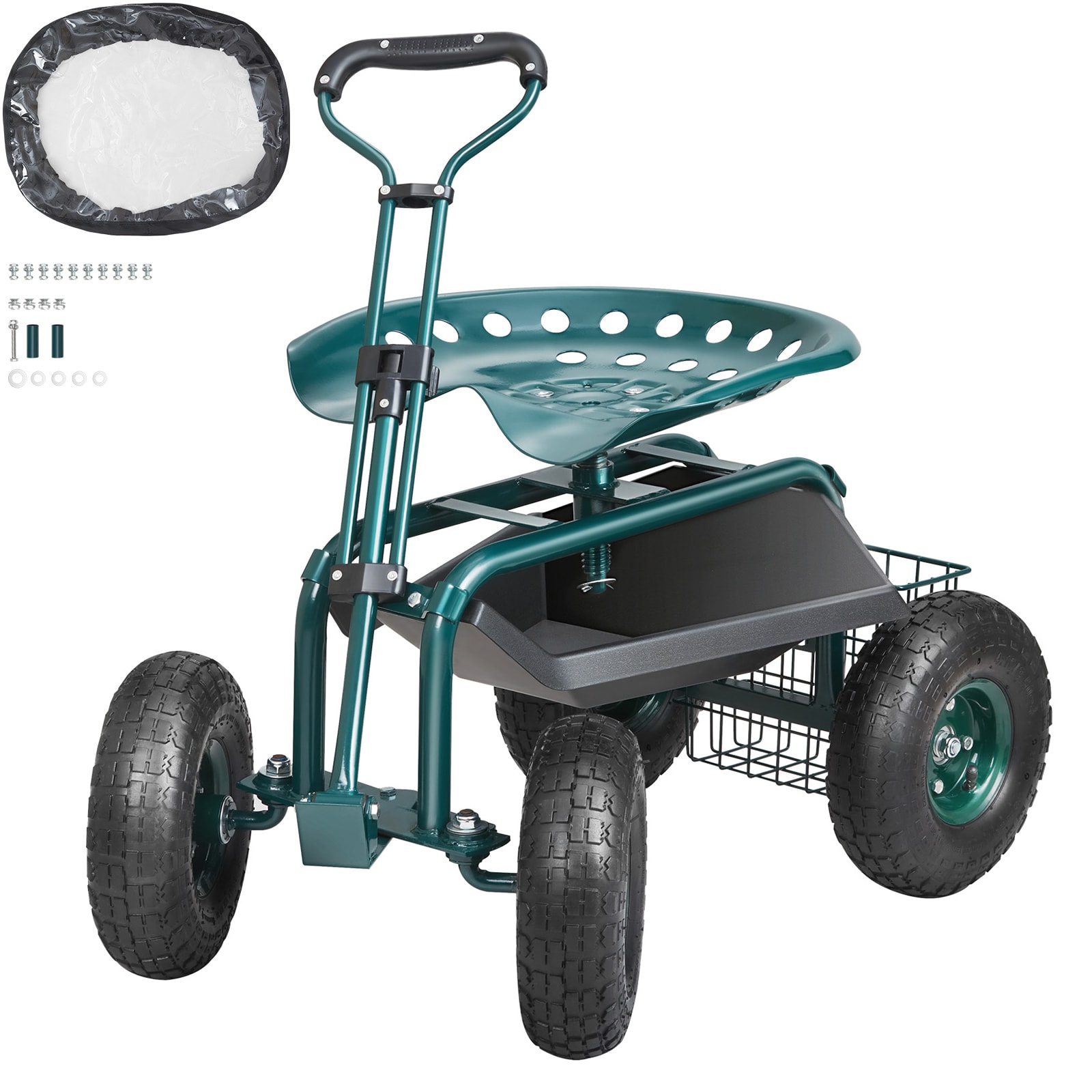 Garden Hose Reel Cart,4 Wheels Portable Garden Hose Reel Cart with 360°  Steering Brake Wheel, for Gardens, Lawns and Outdoor