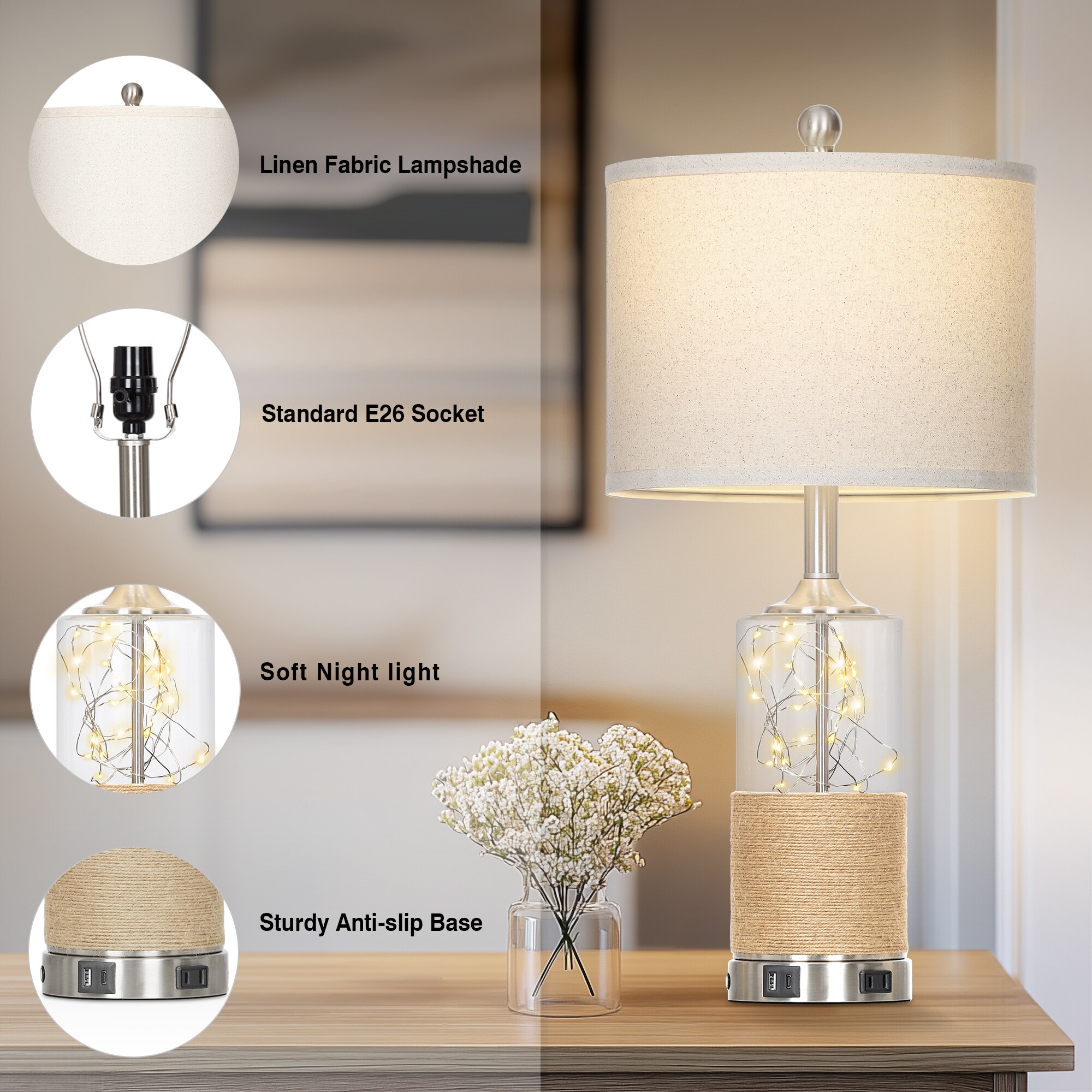UrFurnishings TD-454 Table-Lamps - View #6