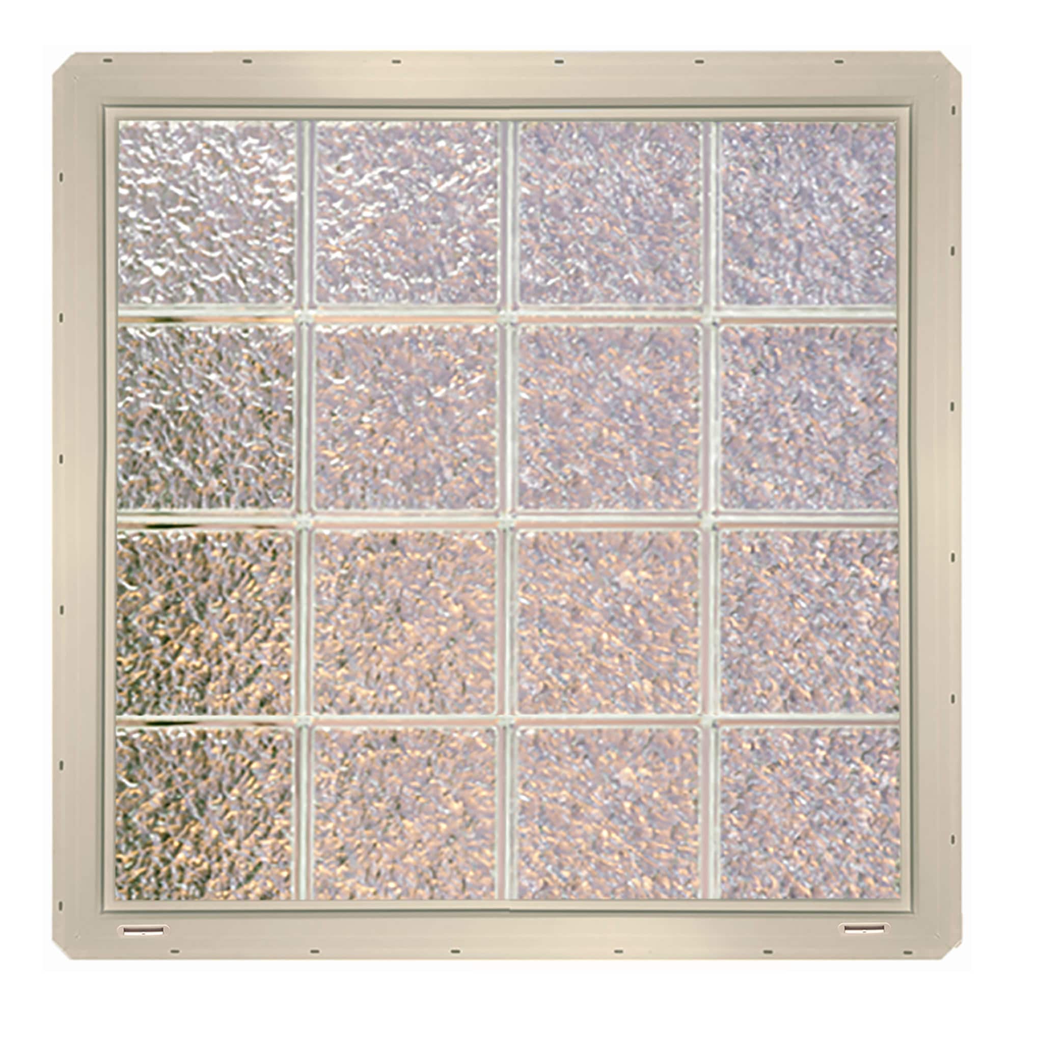 CrystaLok CL3232SISAL Ice Glass 31-3/4-in x 31-3/4-in Vinyl New construction Glass Block Window