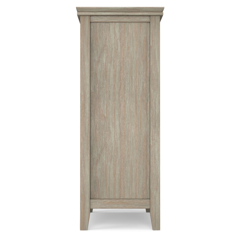 Distressed Grey Solid Wood 2-Door Accent Cabinet with Adjustable Shelves