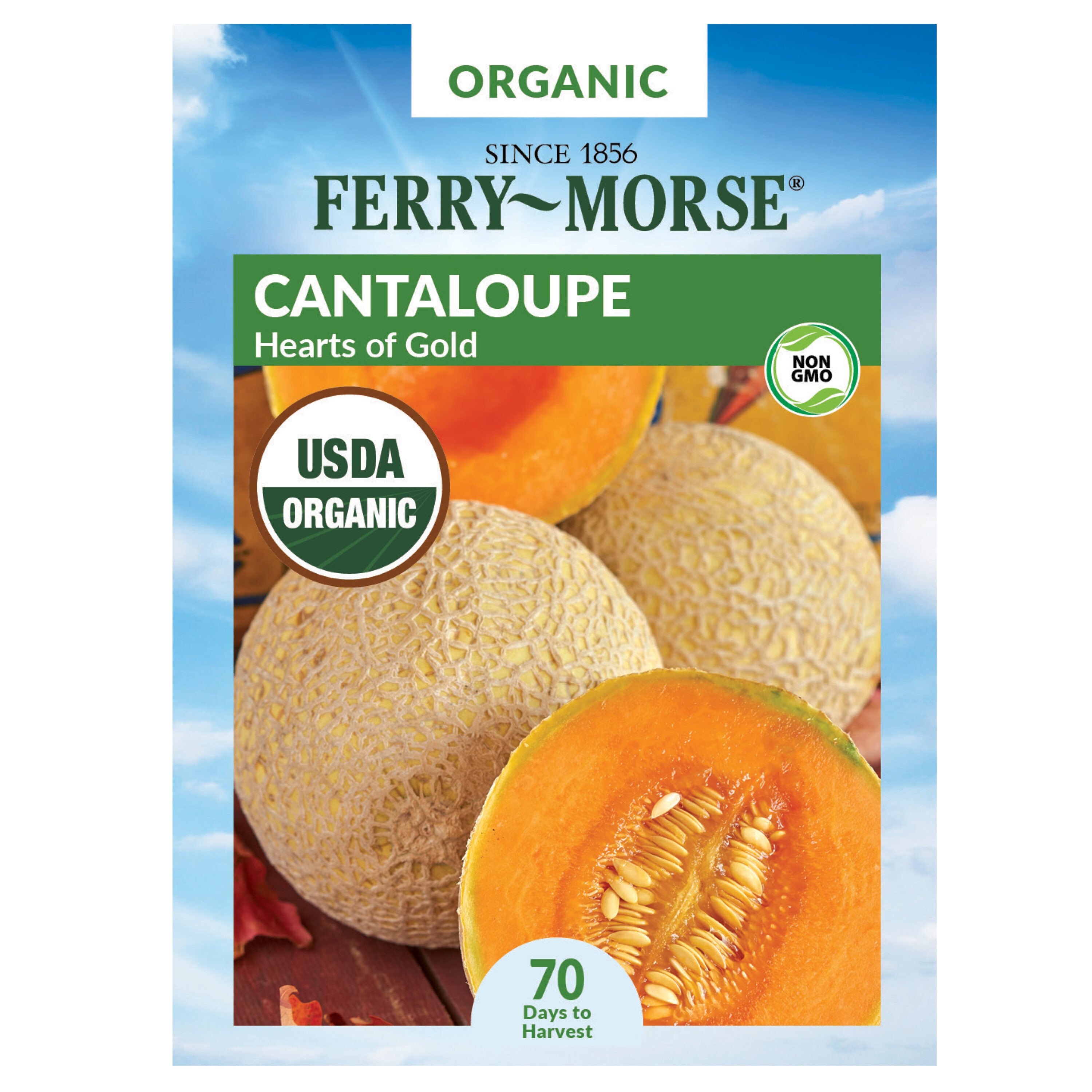 Ferry-Morse 913757.299.643548 Organic Cantaloupe Gold Hearts Of Organic Vegetable Seeds 1.2 Gram(s)