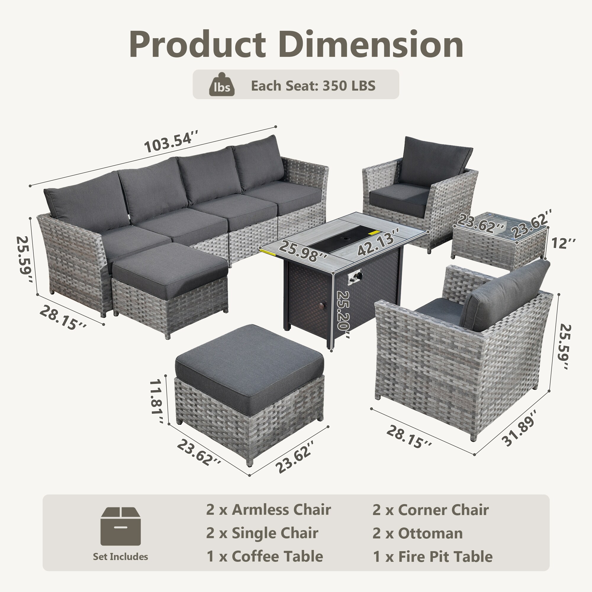 Pouuin SCFPBRS109 Patio-Sofas-Daybeds - View #2