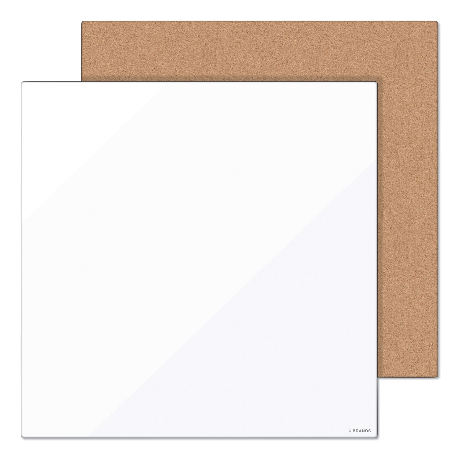 U Brands ESNUBR3888U0001 Tile Board Value Pack 1 Tan Cork Bulletin 1 White Magnetic Dry Erase 14 x 14