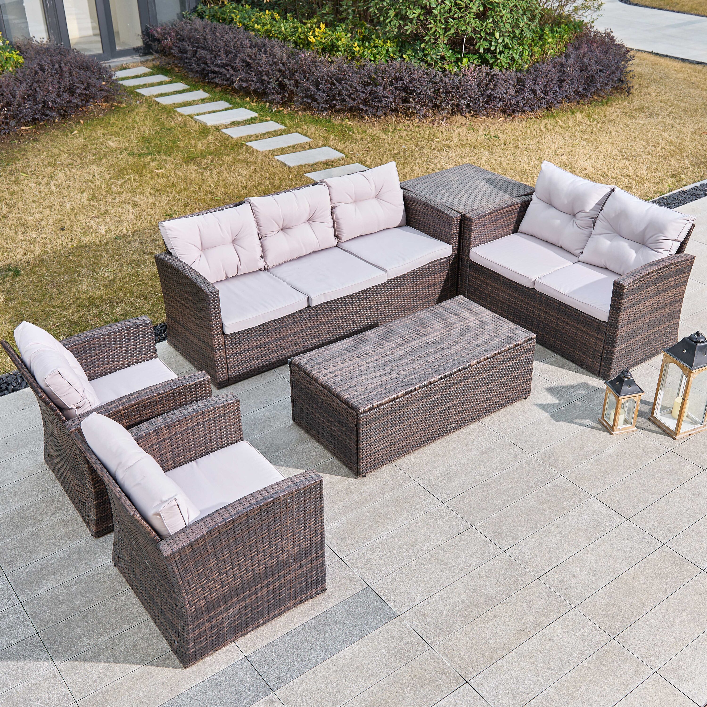 Moda Furnishings CMAS-1503-BR Patio-Conversation-Sets - View #2