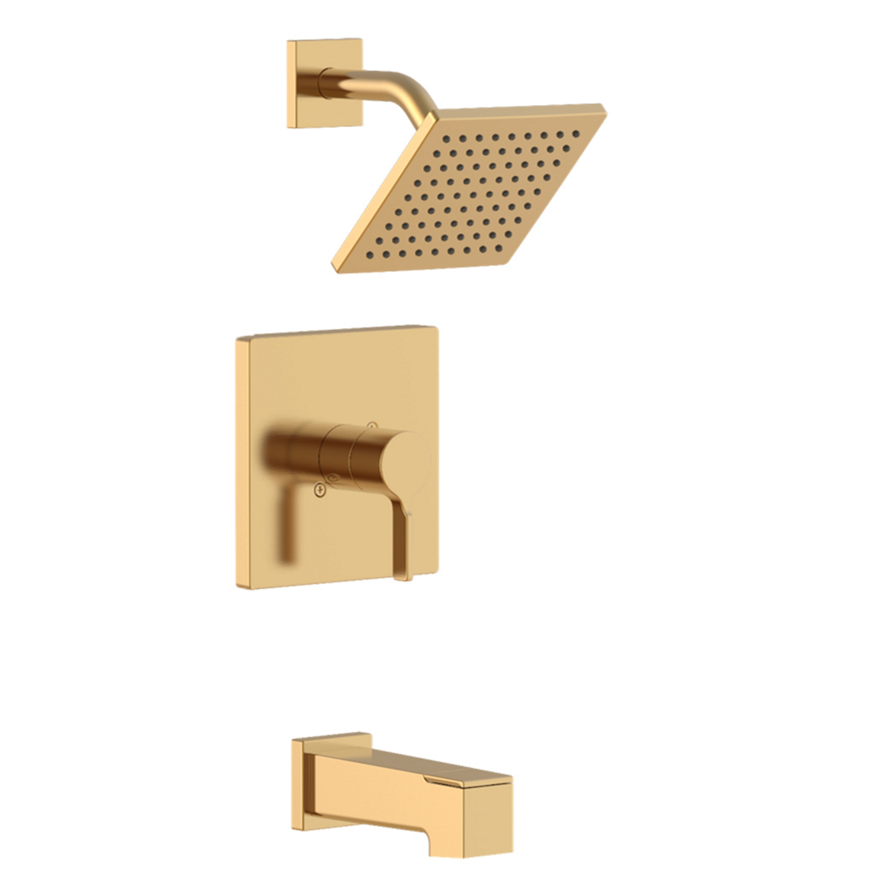 Origin 21 F12A0010CZ Veda Brushed Gold PVD 1-handle Single function 6-in Square Bathtub and shower Faucet with Valve