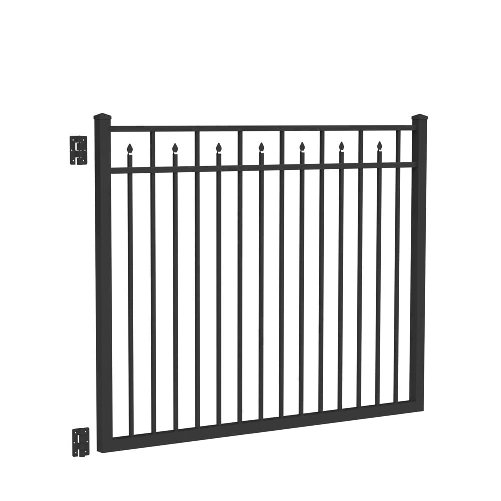 Freedom Concord 4 12 Ft H X 6 Ft W Black Aluminum Spaced Picket Flat