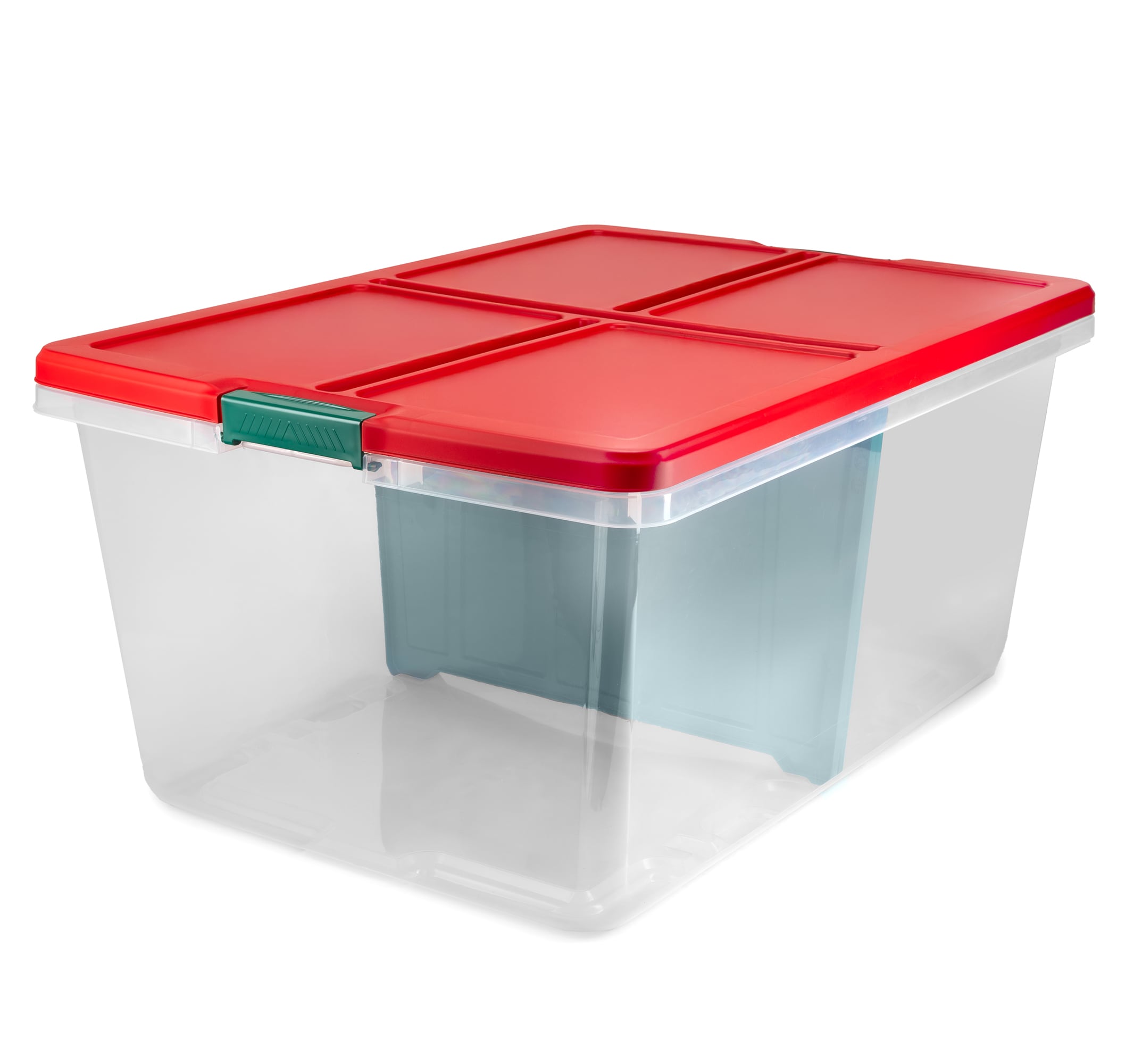 Holiday Living 7258LWS-010-191-192 X-large 22.5 -Gallons ( 90 -Quarts ) Clear Stackable Tote with Latching Lid