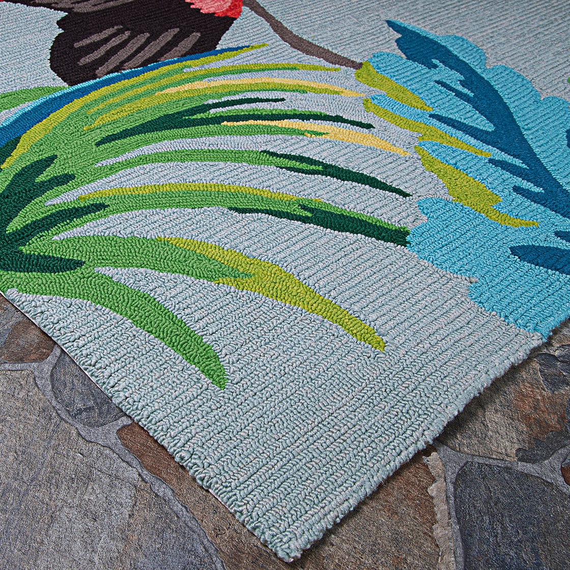 Covington Blue Rectangular 8' x 10' Easy-Care Synthetic Rug