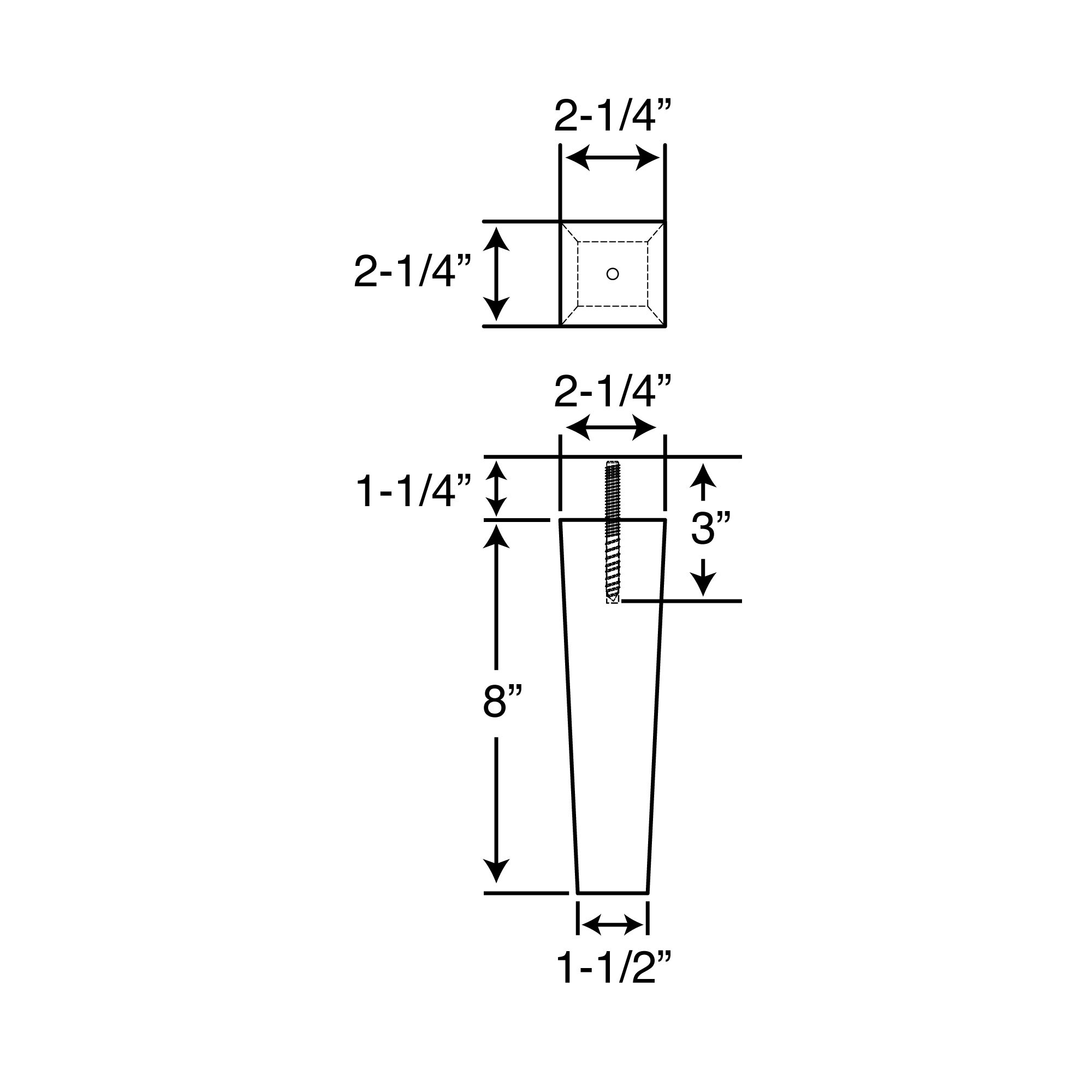 Architectural Products by Outwater WFL17-8-UN-4PK Wood-Table-Legs - View #2