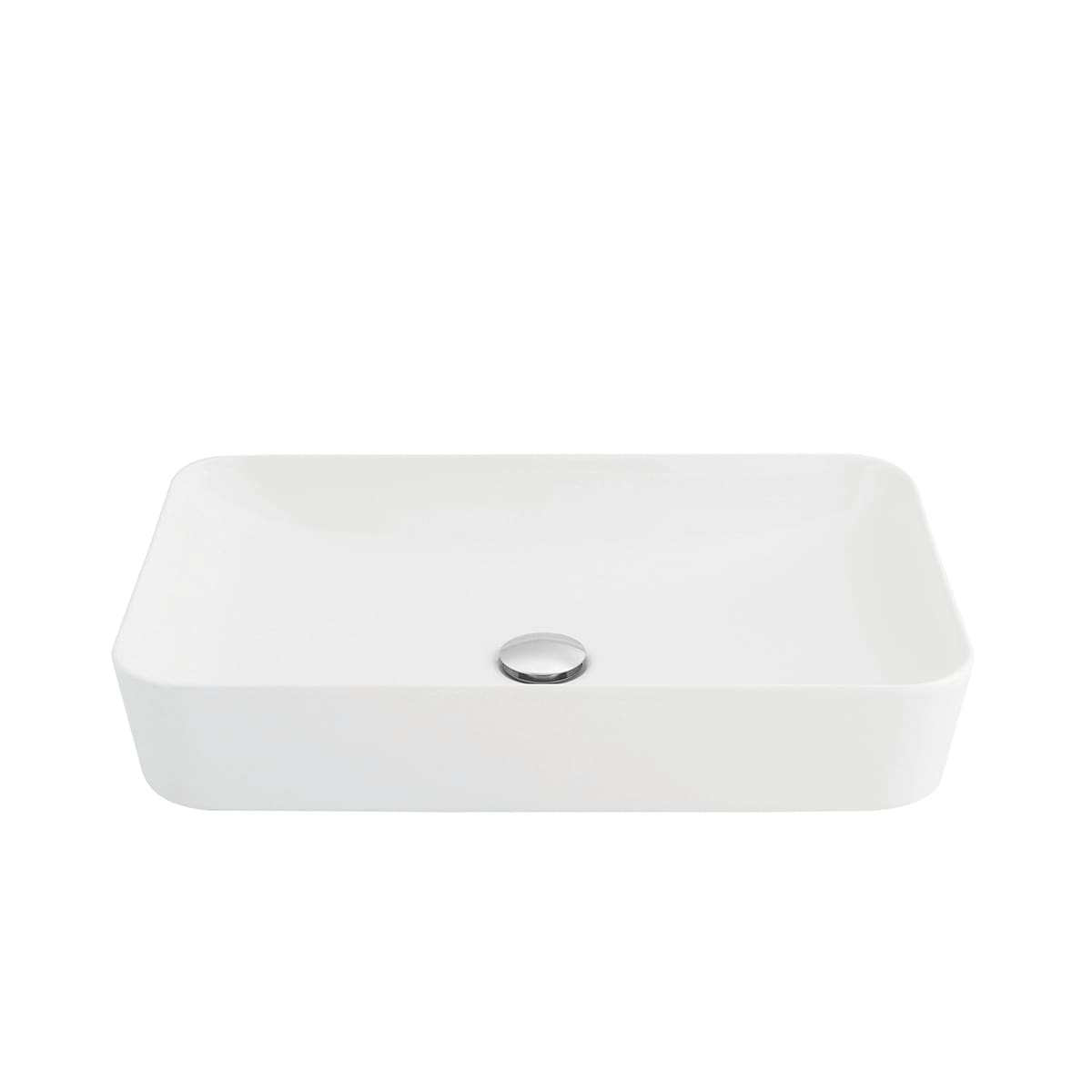 WS Bath Collections ULTRA UL 060 WM Ultra UL Ceramic Vessel Rectangular Modern Matte White Bathroom Sink ( 23.6-Inches x 15.7-Inches )