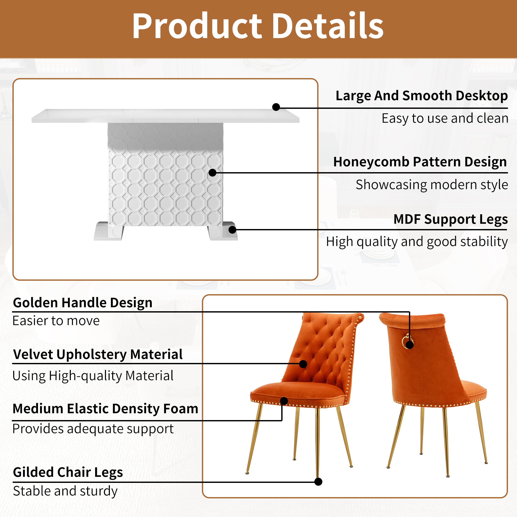 Clihome CL-ST1WH703OG Dining-Sets - View #9
