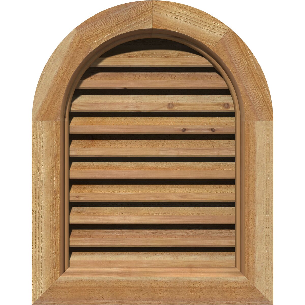 Ekena Millwork GVWRT18X3200RFUWR 18-Inches x 32-Inches Rough Sawn Western Red Cedar Round top Wood Gable Louver Vent