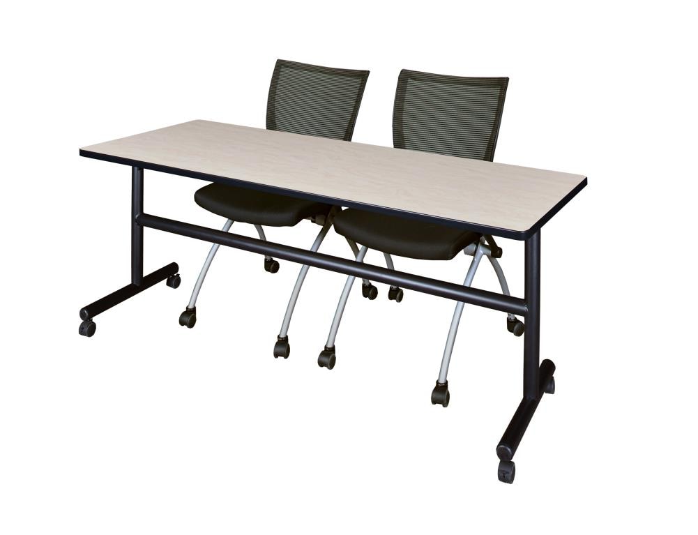 Regency MKFT7230PL09BK Training Off-white 4-Person Training Table (72-in W x 29-in H)
