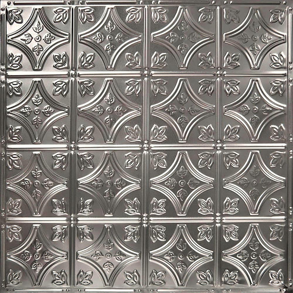 American Tin Ceilings 2-ft x 2-ft Unfinished Steel Surface-mount Ceiling Tile (5-Pack, 20-sq ft / Case)