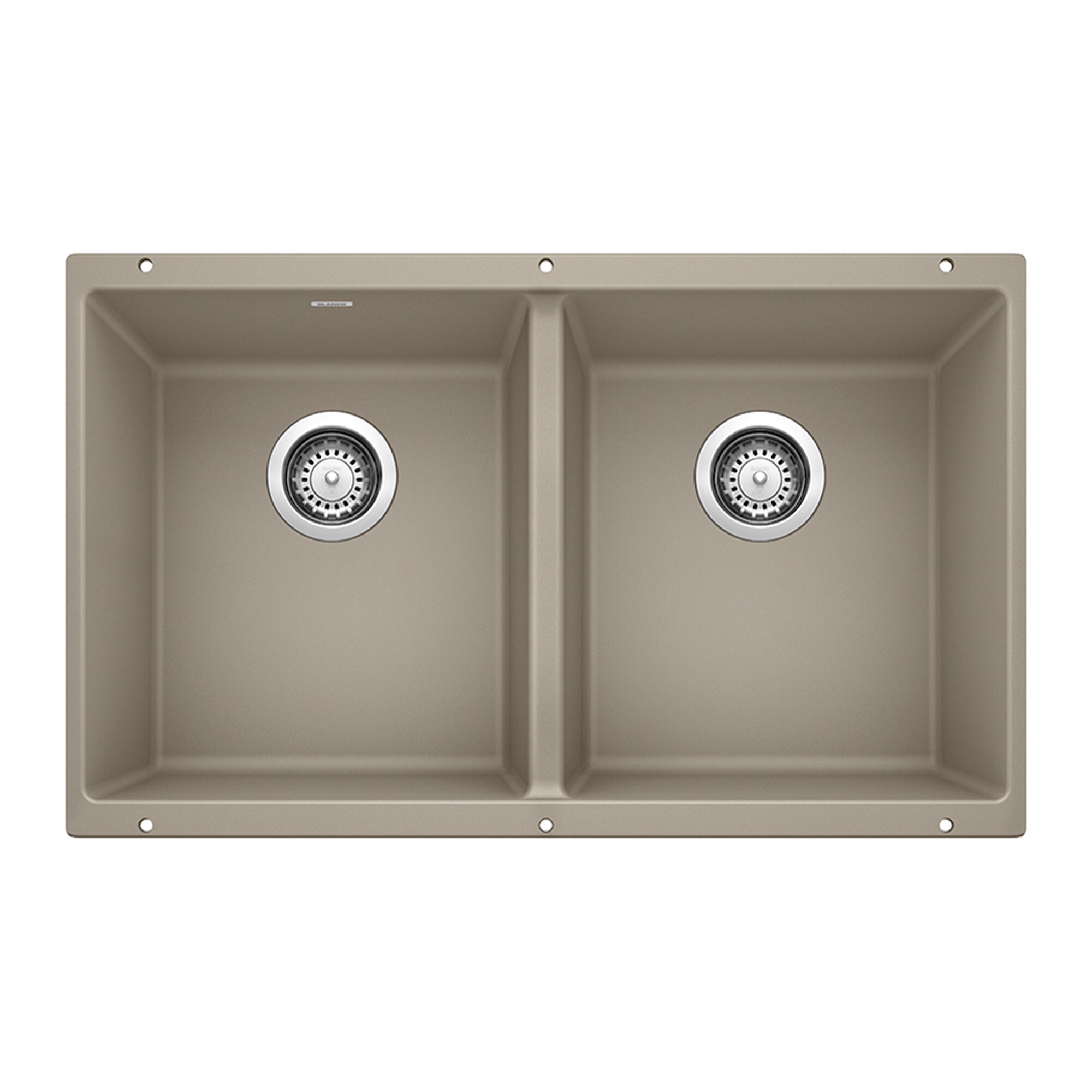 BLANCO 517678 Precis Silgranit Undermount 29.75-Inches x 18.11-Inches Granite Double equal bowl Kitchen Sink