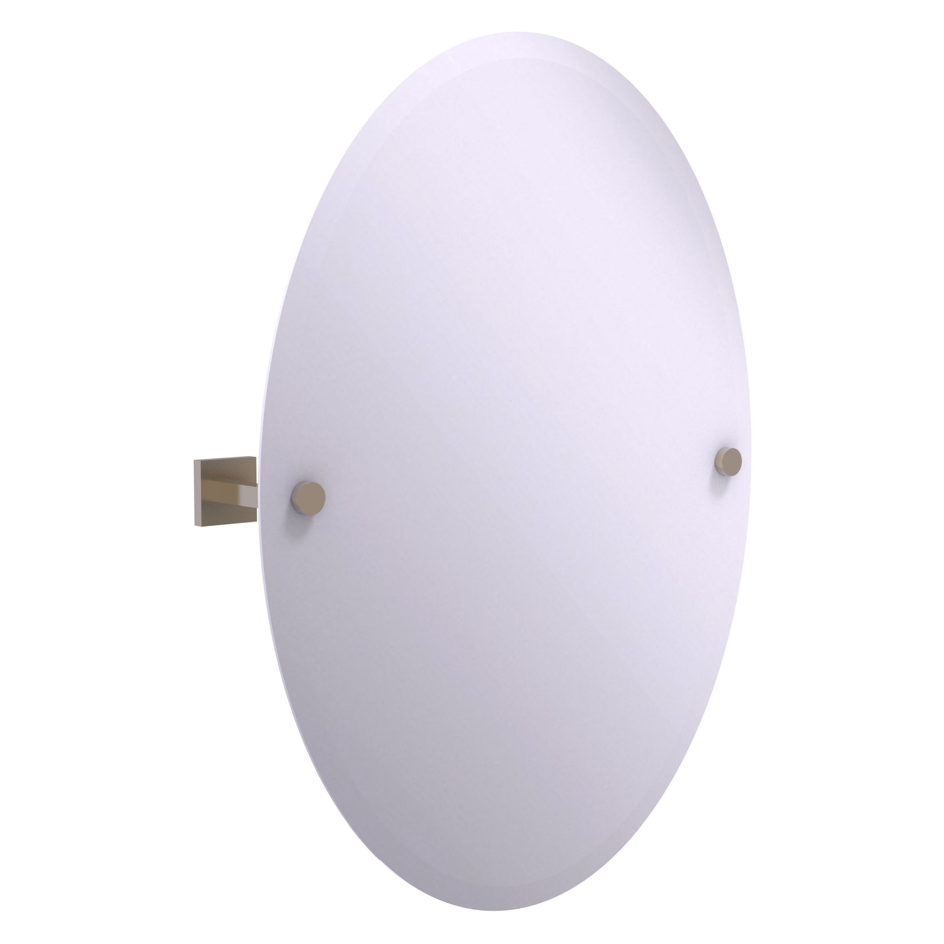Allied Brass MT-91-PEW Montero 3.7-Inches x 28.5-Inches Beveled Frameless Oval Tilting Bathroom Vanity Mirror ( Antique Pewter )