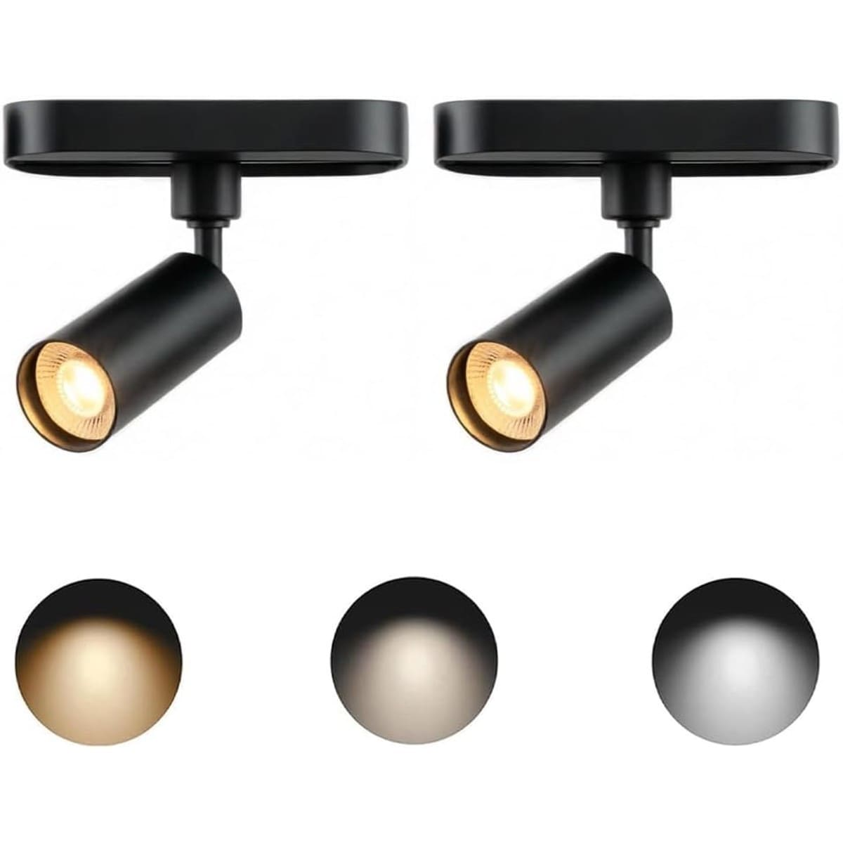 Pacrigo  2 Pack LED Track Lighting Kit with 3CCT Dimmable Spotlights 7.28 Inch Oval Base Adjustable Heads for Gallery Display Cabinet Retail Shop and Studio