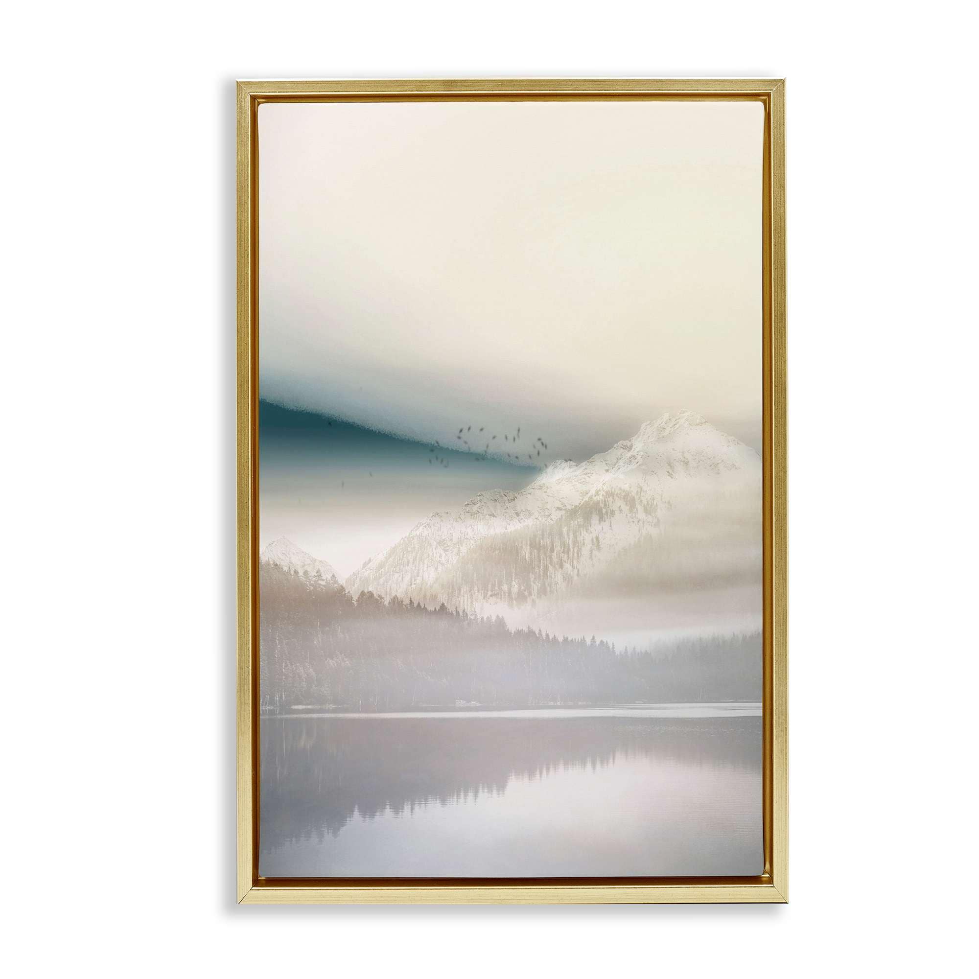 Stupell Industries BU-161-FFG-16X24 Vanilla Landscape View Gold Framed Floater Canvas Wall Art By Gemma Bardot 17 x 25