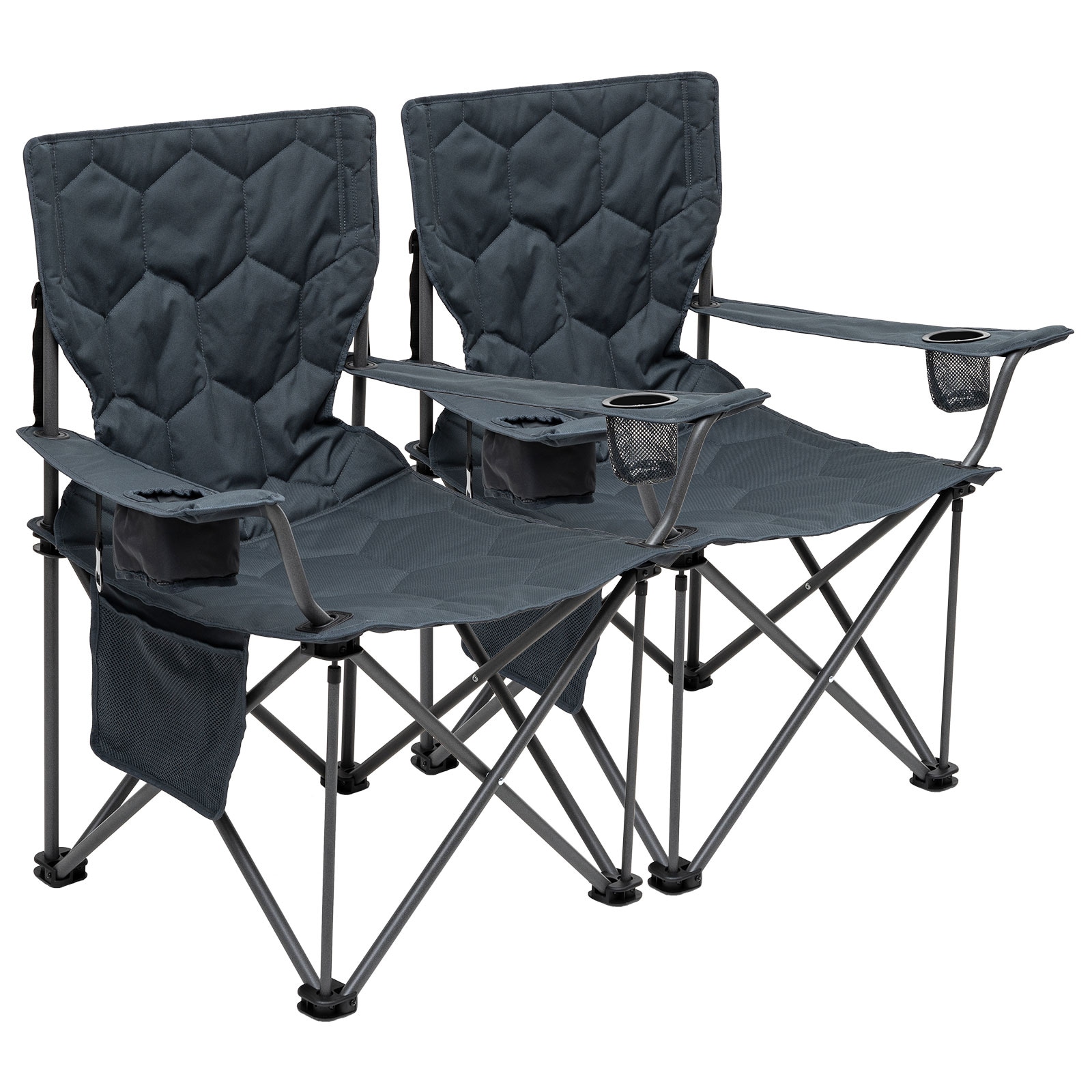 Clihome CL-P2AC2418BGY1 Polyester Gray Folding Beach chair