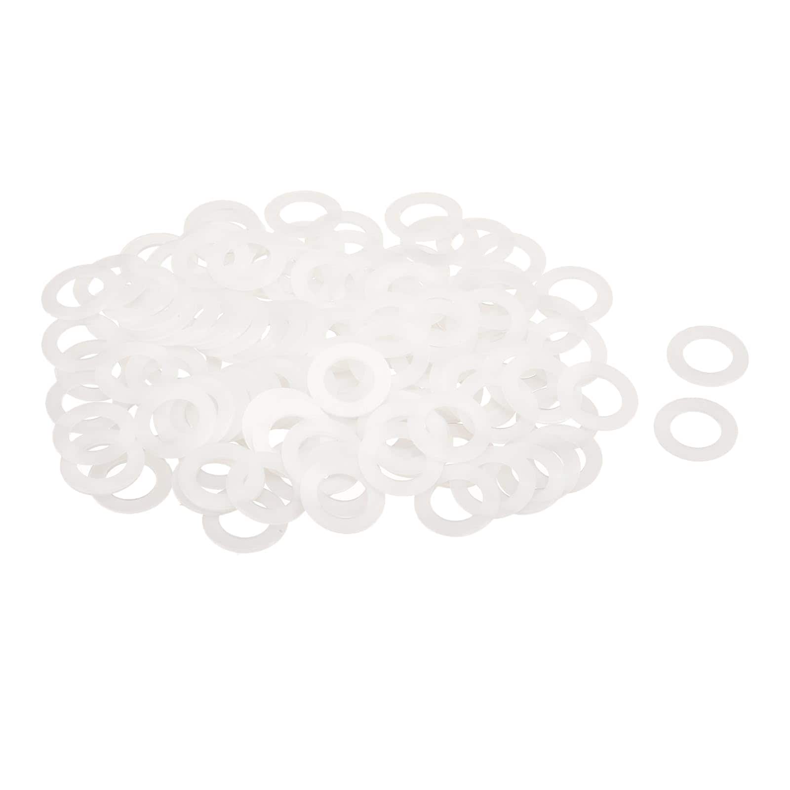 Misopily  120 Pieces M12 Nylon Flat Washers 12mm Inner Diameter 20mm Outer Diameter 1mm Thickness Plastic Plain Washer Grommets Sheet Gasket