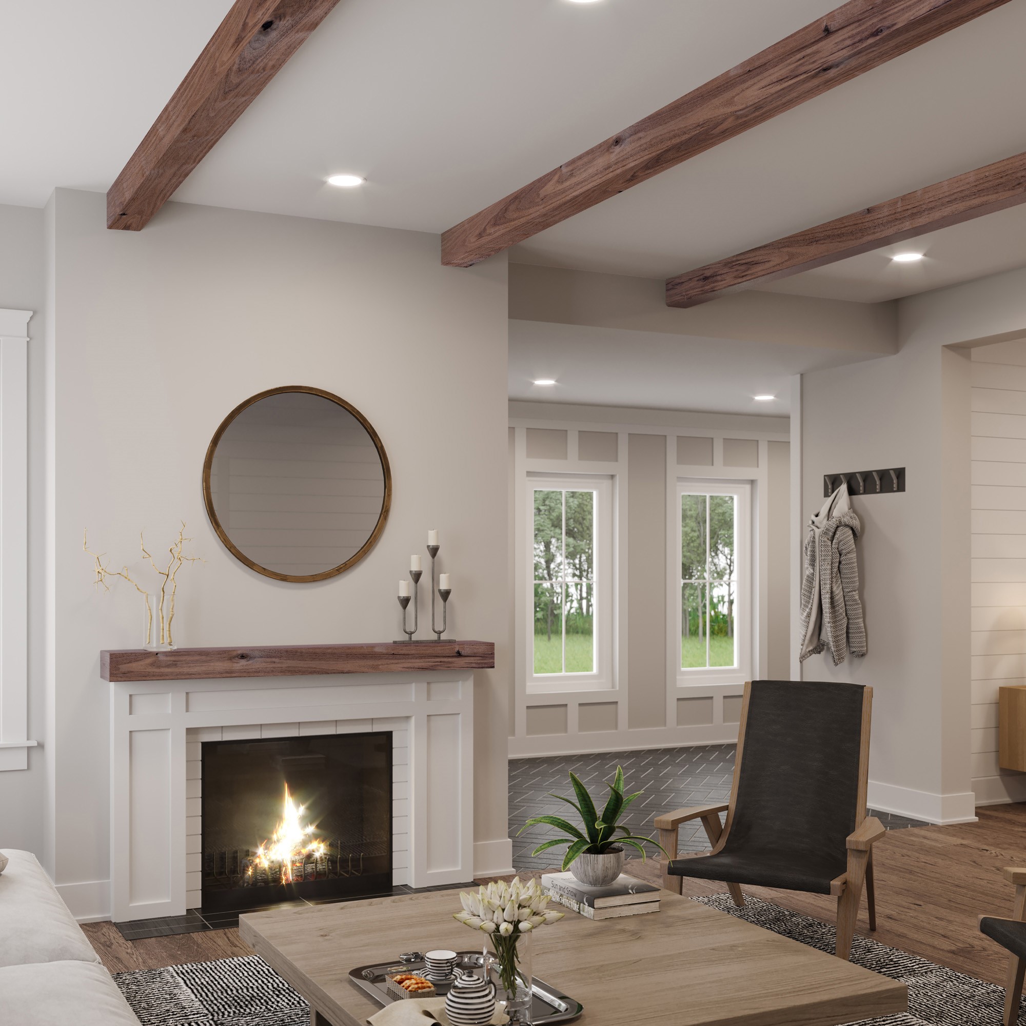 Ornamental Mouldings BEAMRUS01-92WLN5X5 Faux-Beams - View #2