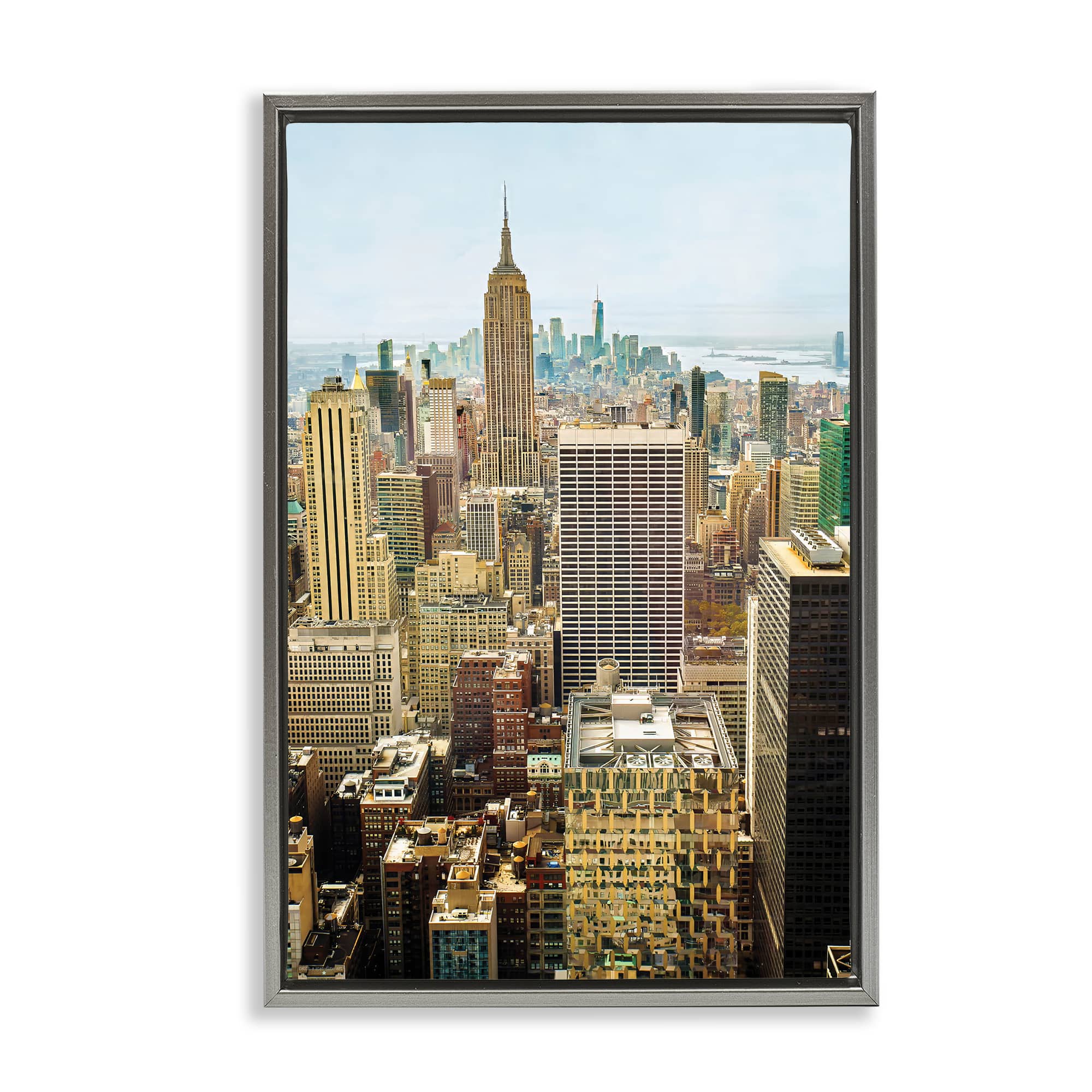 Stupell Industries BT-600-FFL-16X24 Overlooking Cityscape Buildings Floating Frame Design by Seven Trees Design