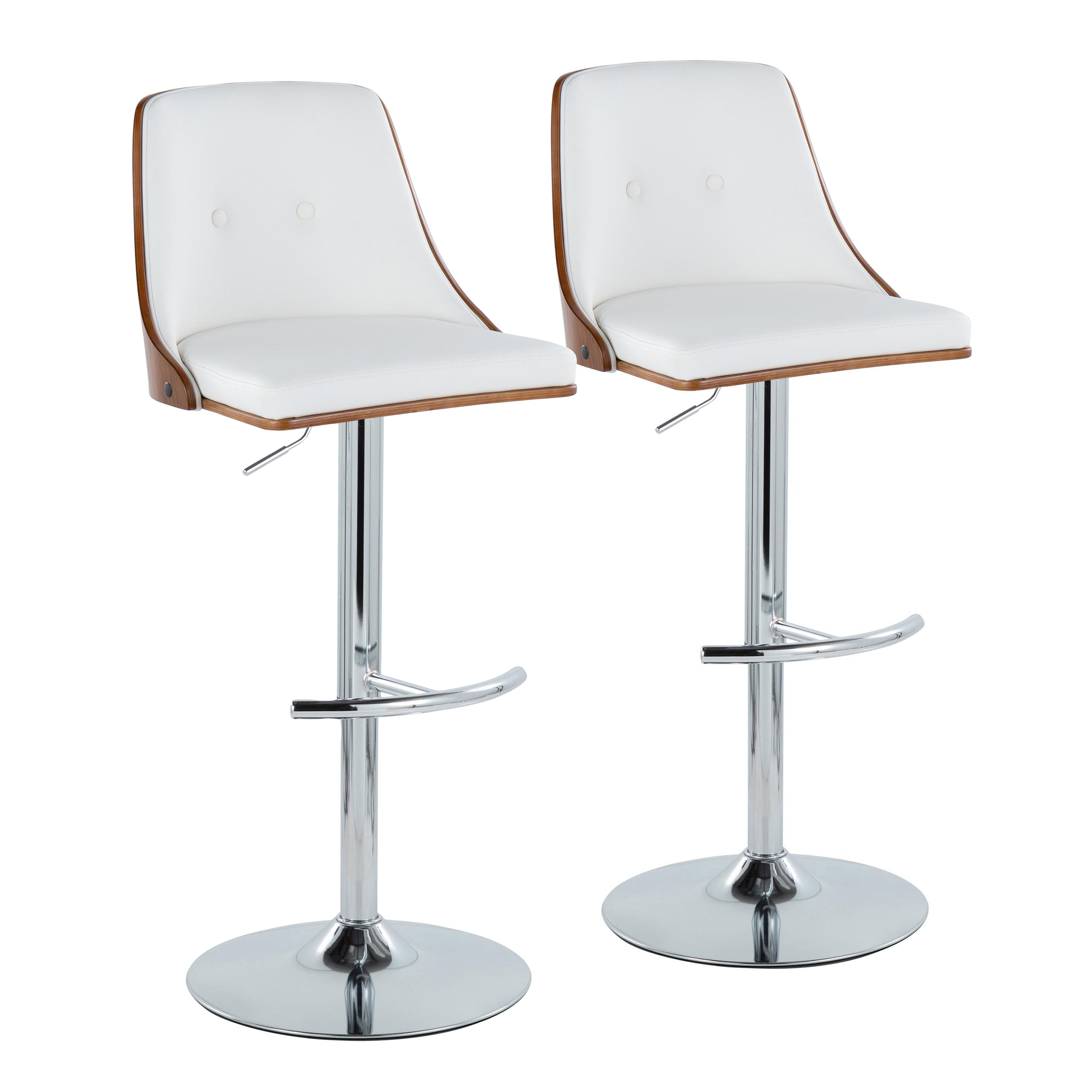 Roomfitters Mid Century Modern Swivel Bar Stools Set of 2 with ...
