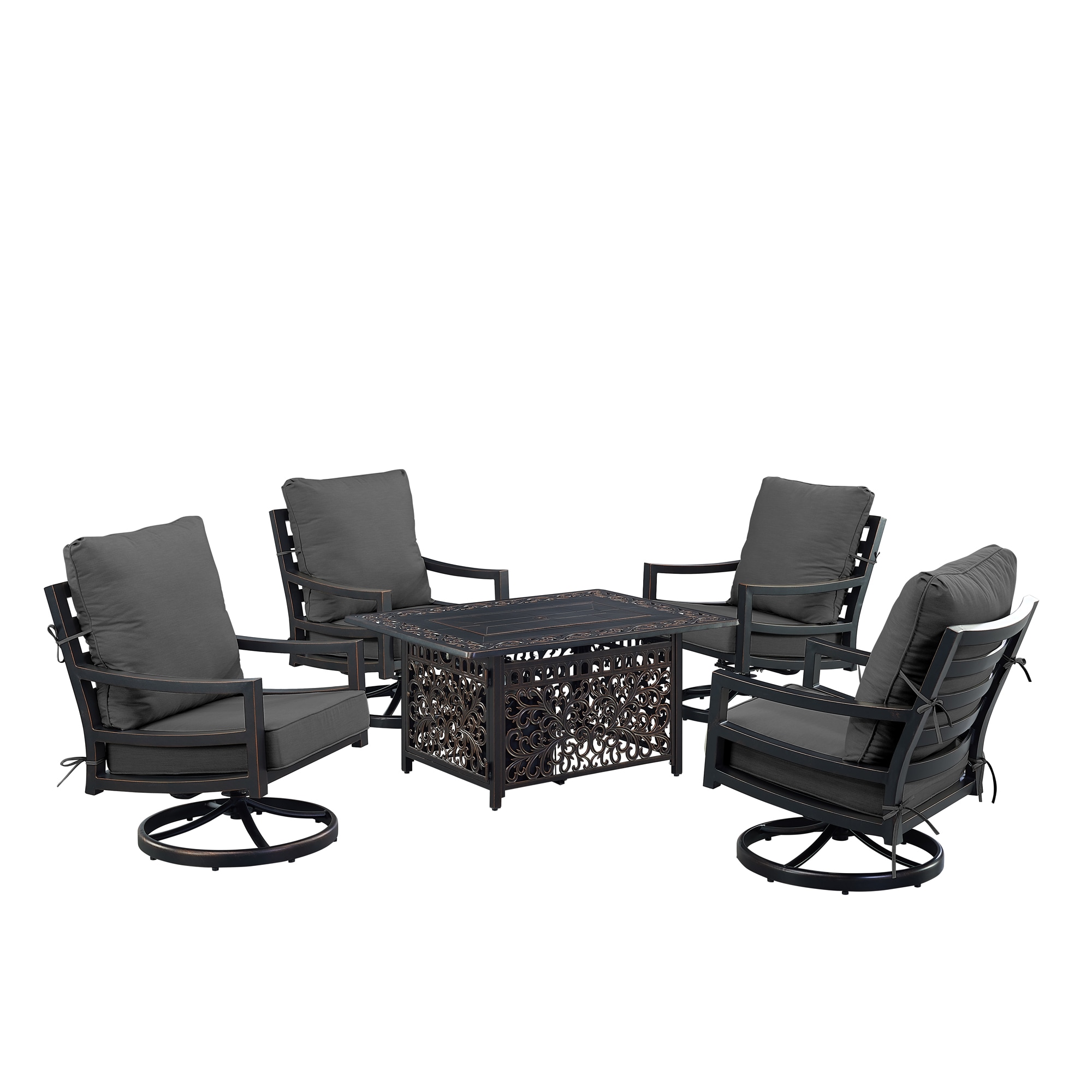 Oakland Living HUDSON4CHCABOSBKCU Patio-Conversation-Sets - View #4