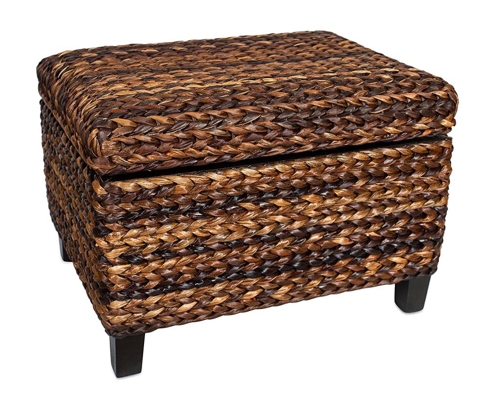 BirdRock Home 4610 Casual Woven Brown Storage Ottoman
