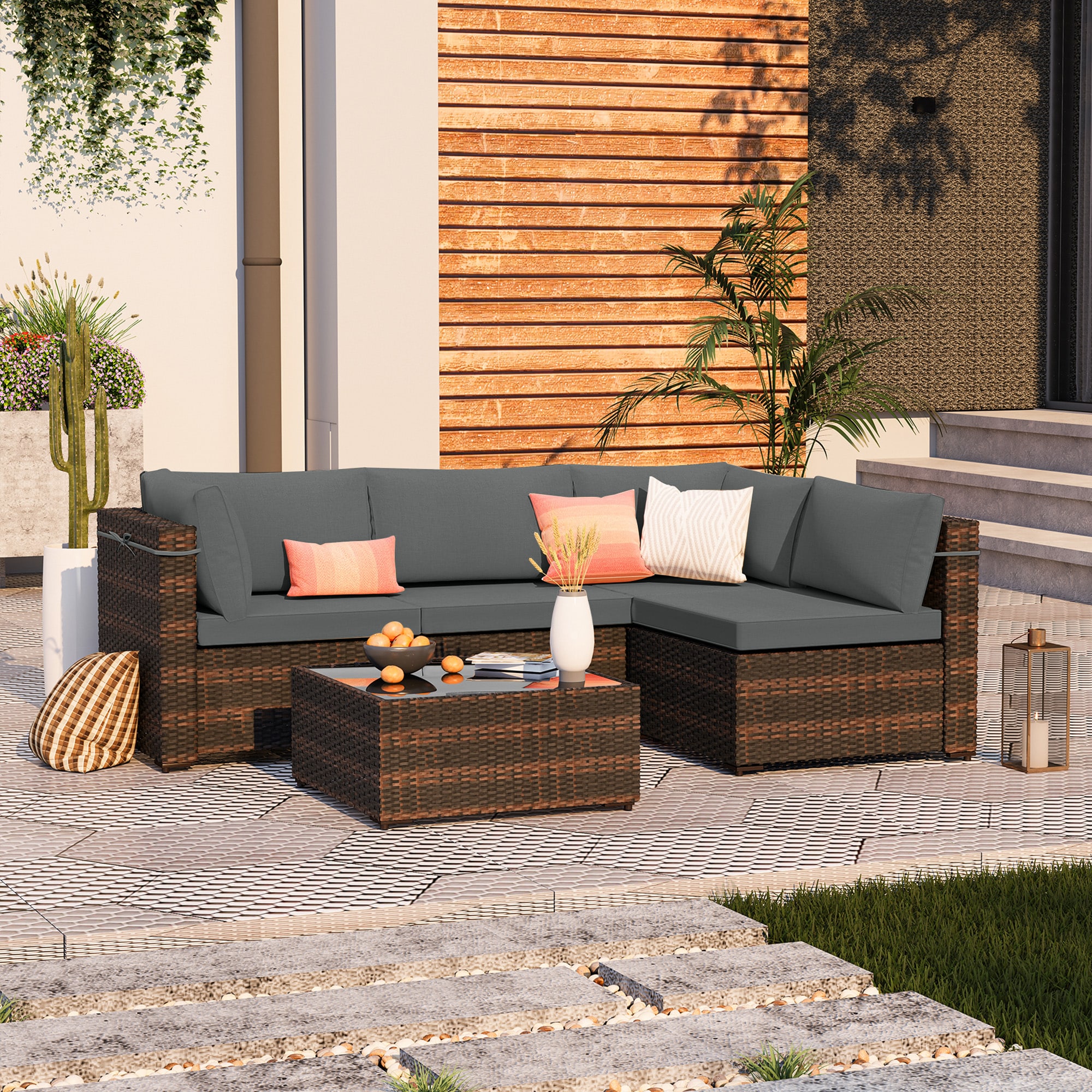 UPHA TBSF-AB-DGRAY Patio-Conversation-Sets - View #2