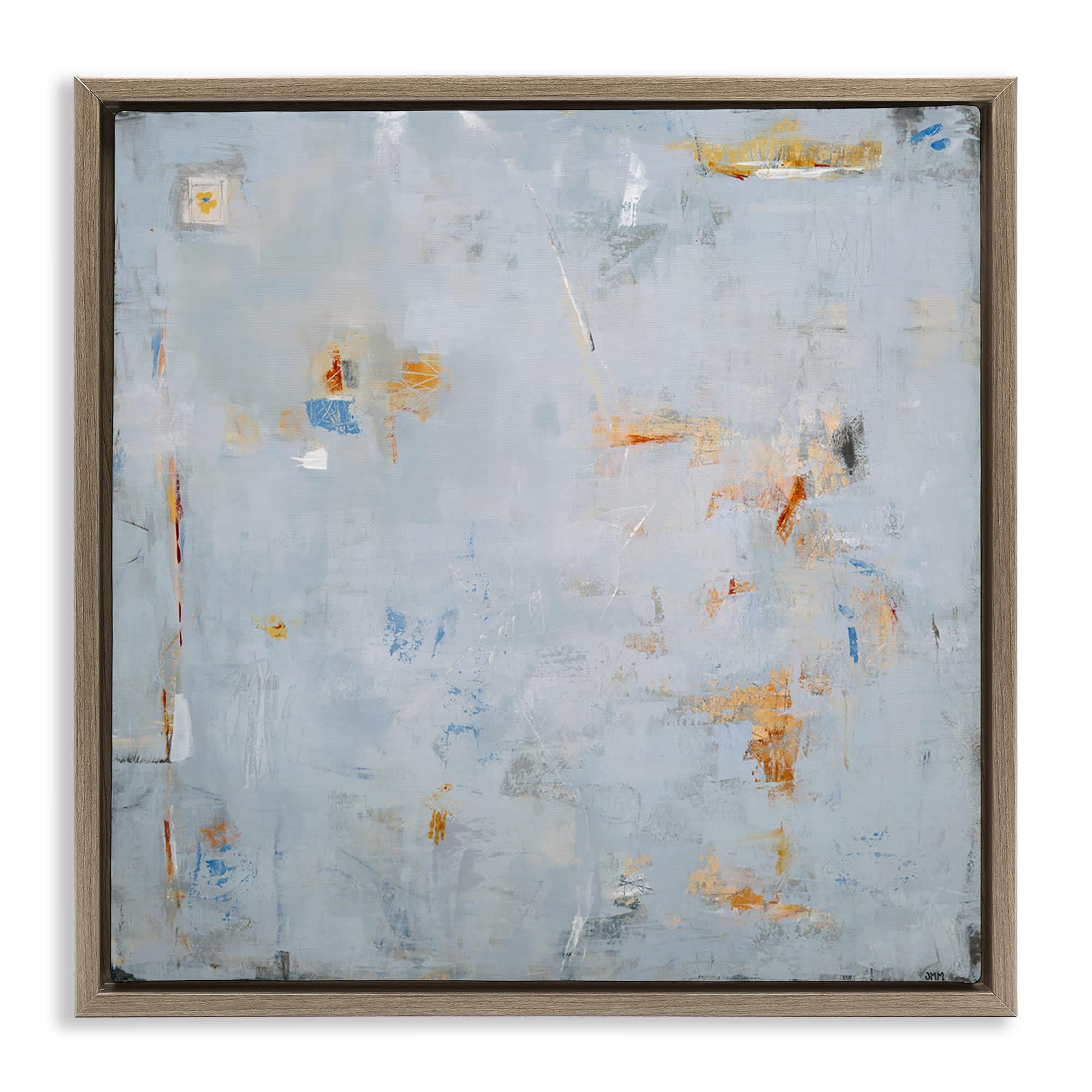 Stupell Industries BS-782-FFE-24X24 Abstract Grey and Accents Floating Frame design by Jodi Major