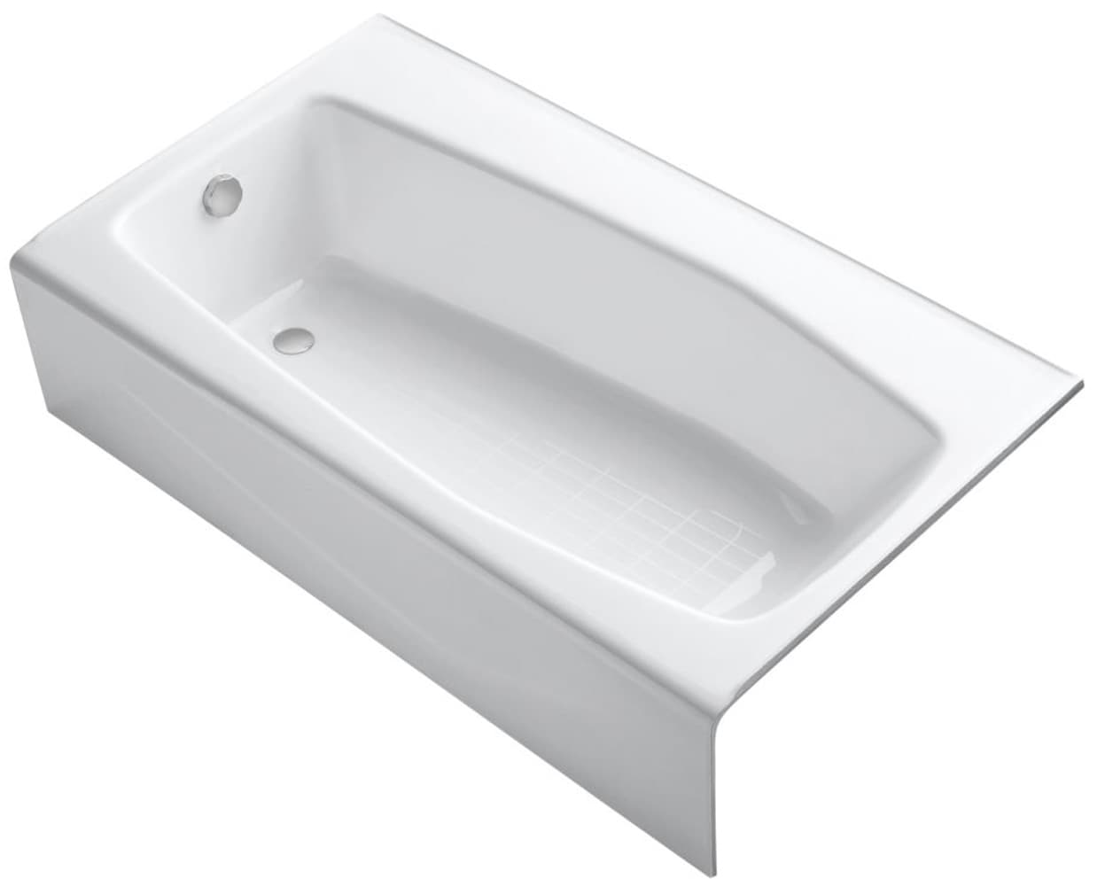 KOHLER Villager 60 in. x 34.25 in. Soaking Bathtub with Left-Hand Drain in Biscuit