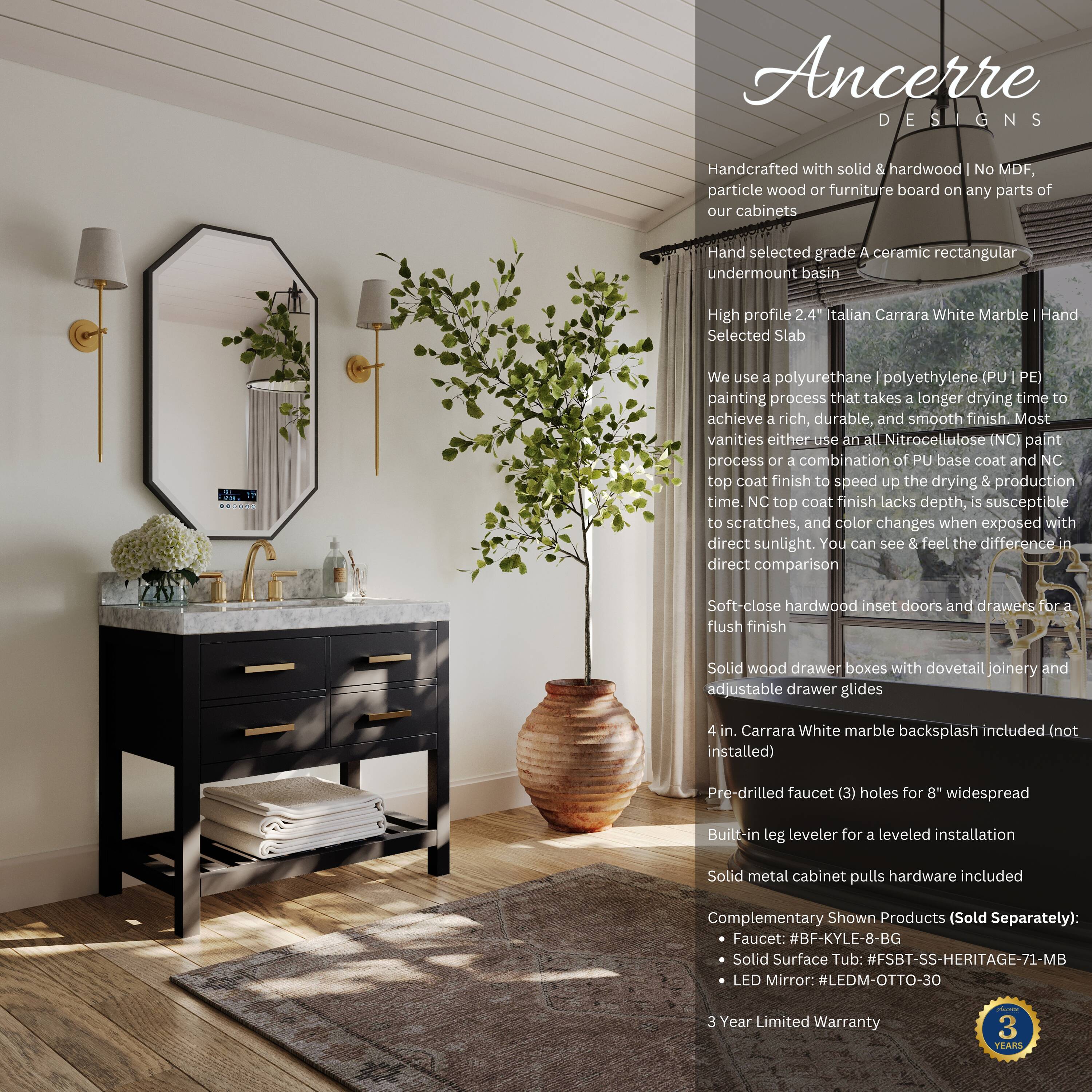 Ancerre Designs VTSELIZABETH36BOCWGD Bath-Vanity-Combo - View #2