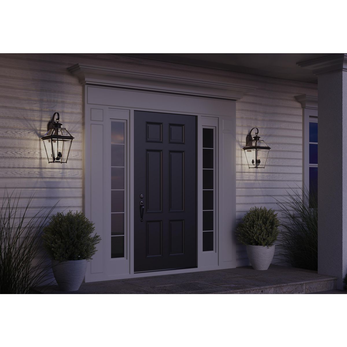 Elegant Antique Bronze Outdoor Wall Lantern with Beveled Glass