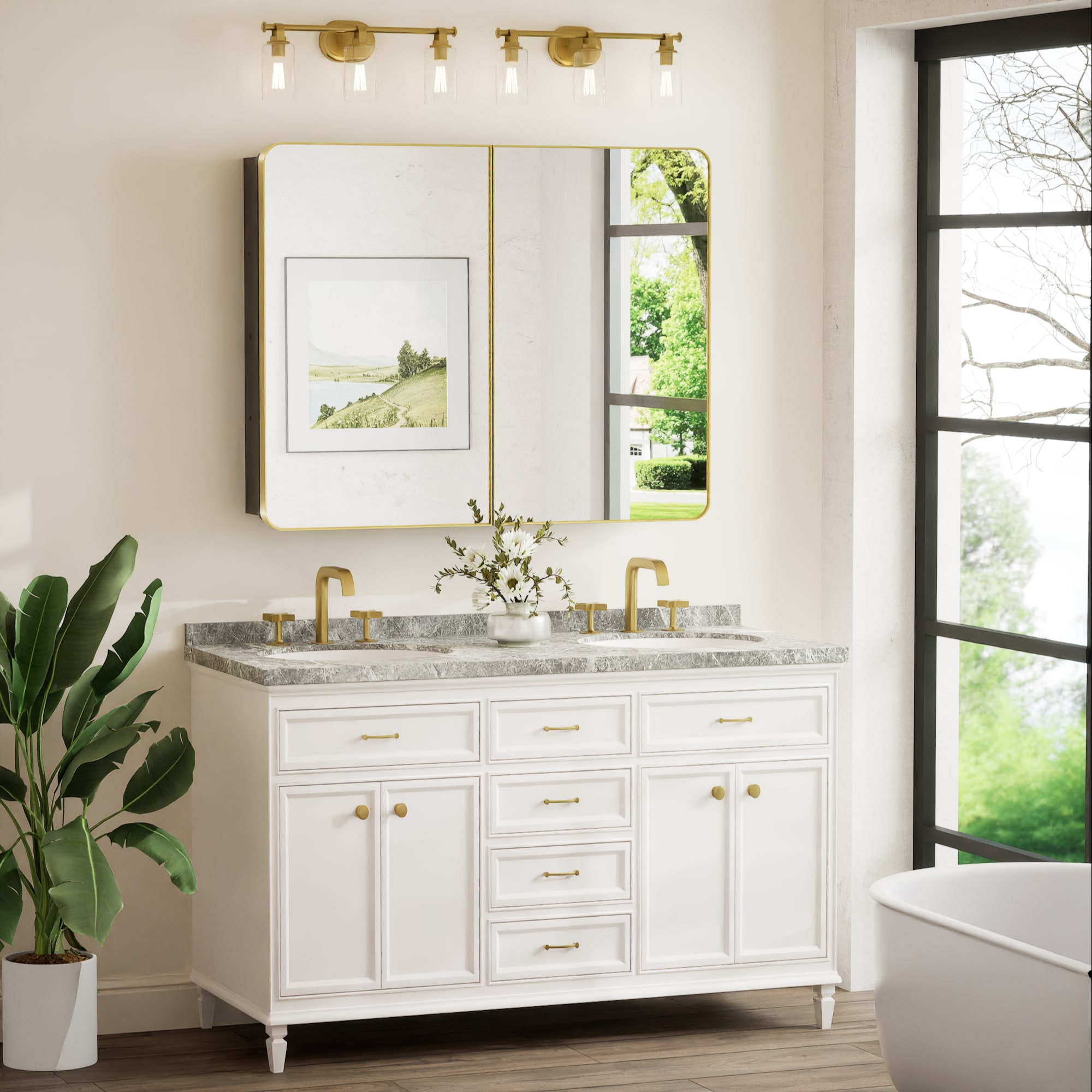 Keonjinn LW-JSKJG-YJ-10181GD Bathroom-Medicine-Cabinets - View #2