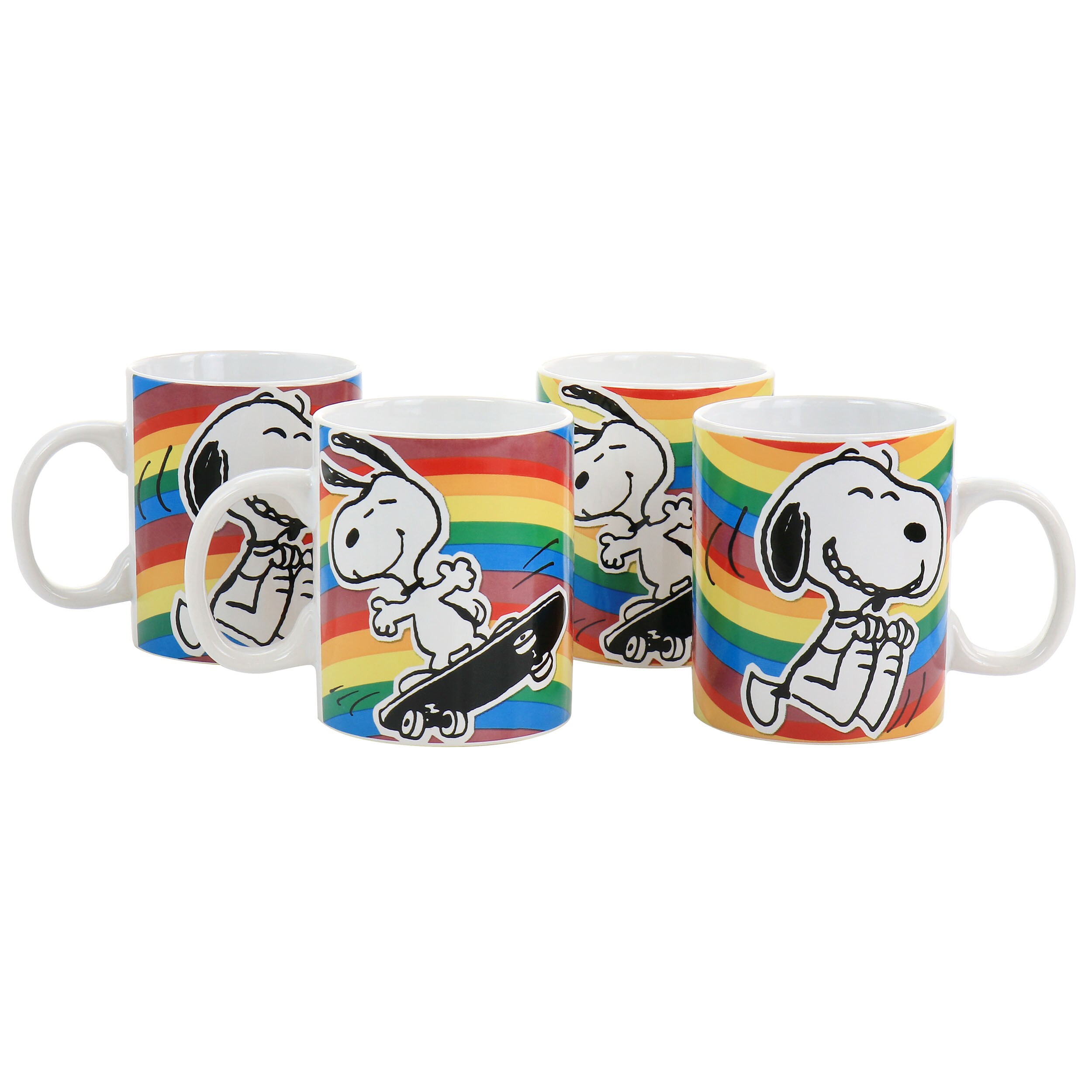 Peanuts 70th Anniversary 4 Piece 15 oz Snoopy Stoneware Mugs