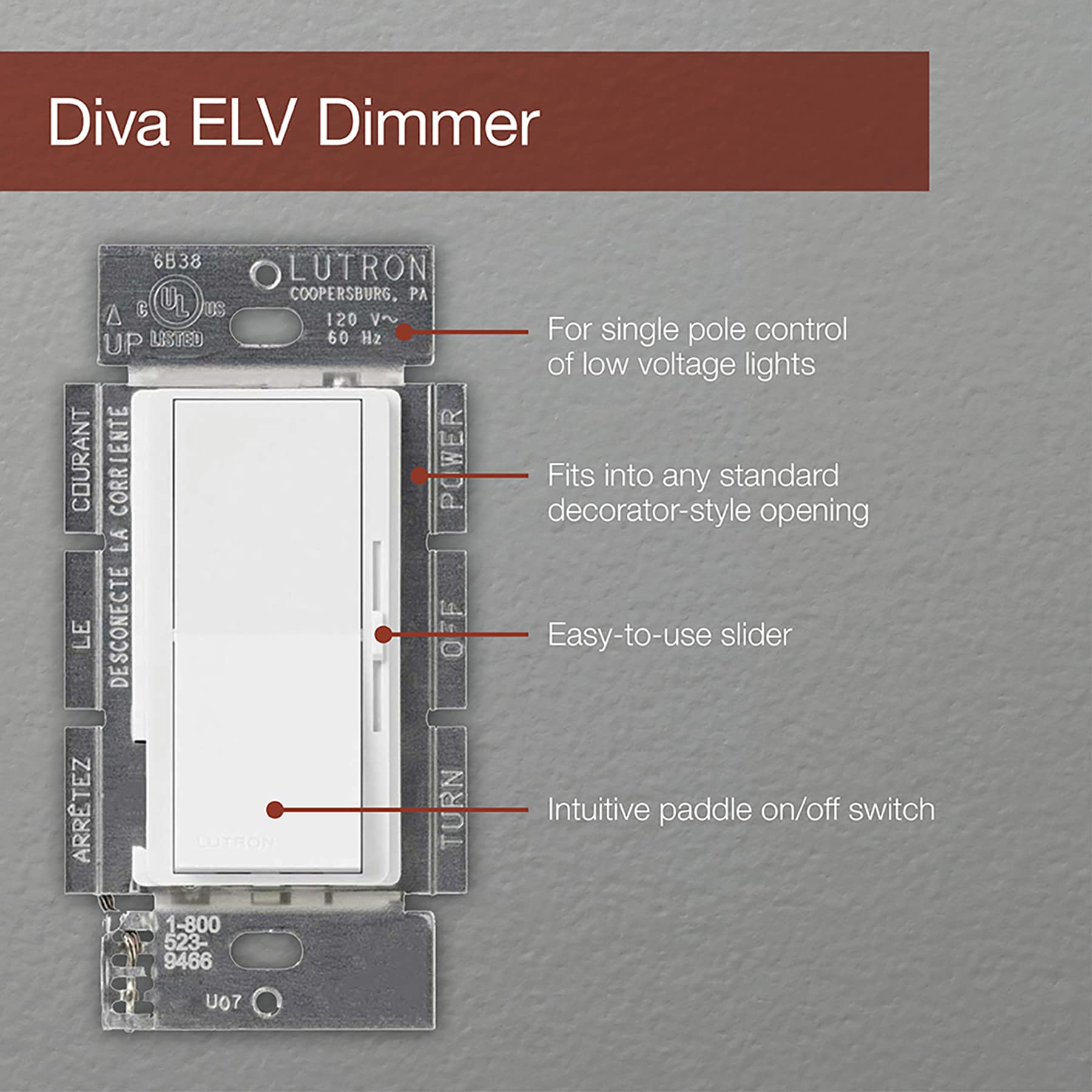 こちらは 【中古】【輸入品・未使用】Lutron DVSCELV-300P-BI Diva 300
