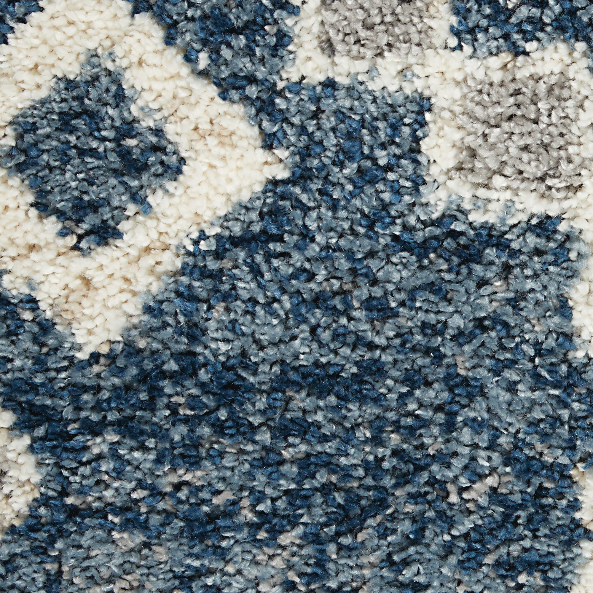 Denim Blue Diamond Shag 8' x 10' Synthetic Area Rug