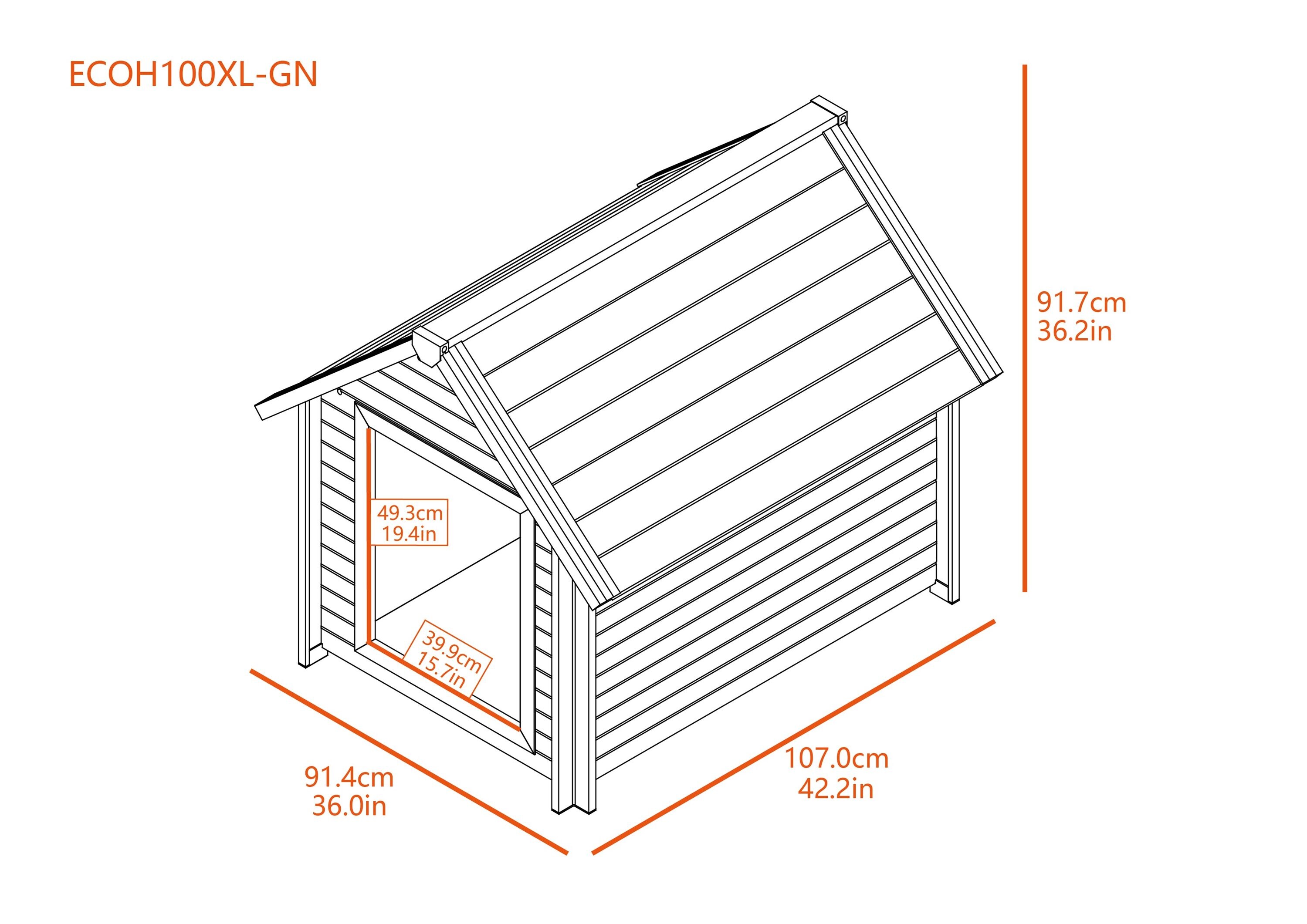 X-Large Maple and Green Insulated Plastic Dog House
