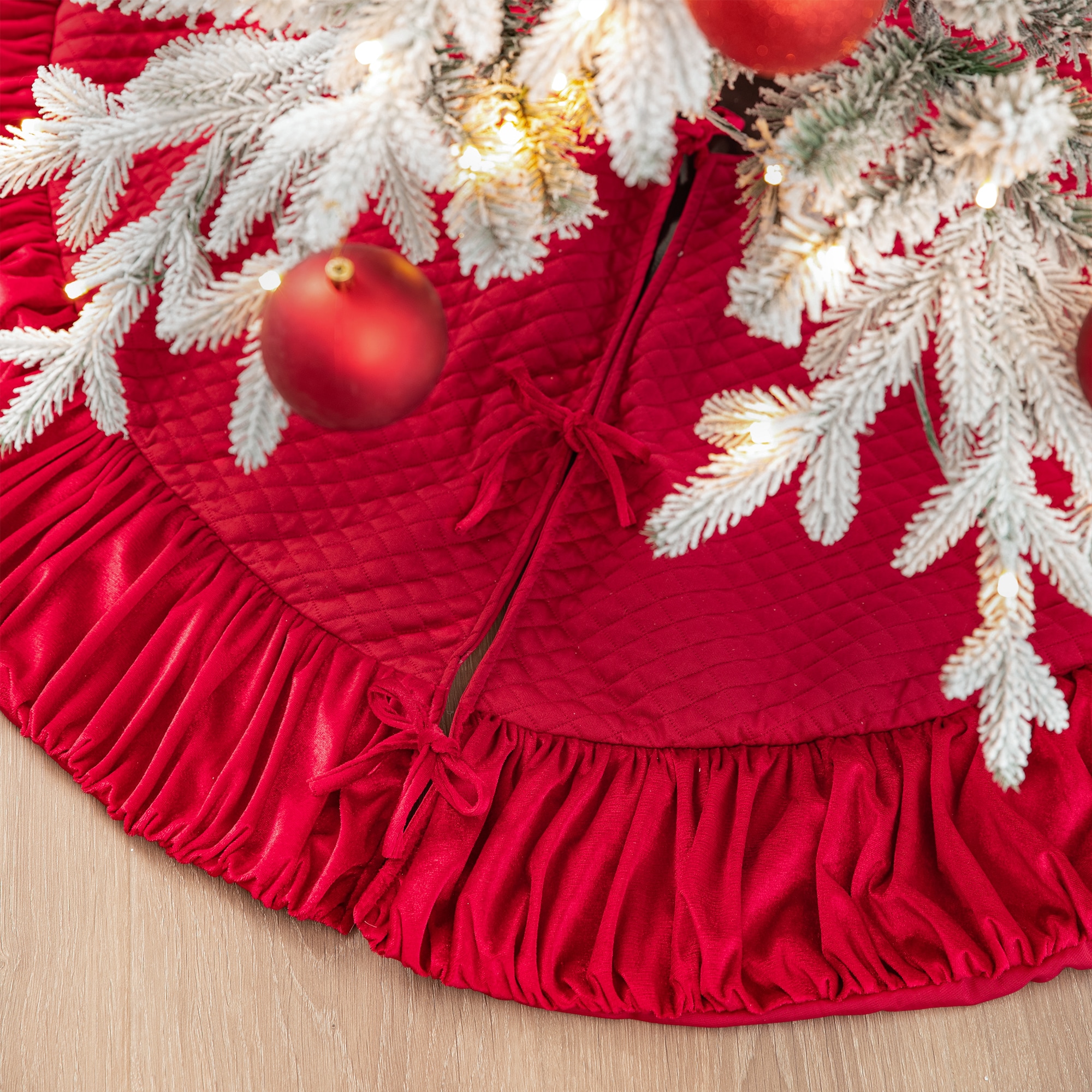 Aazon.co: 48 Inch Dark Red Knitted Christas Aroon Tree Skirt, Large