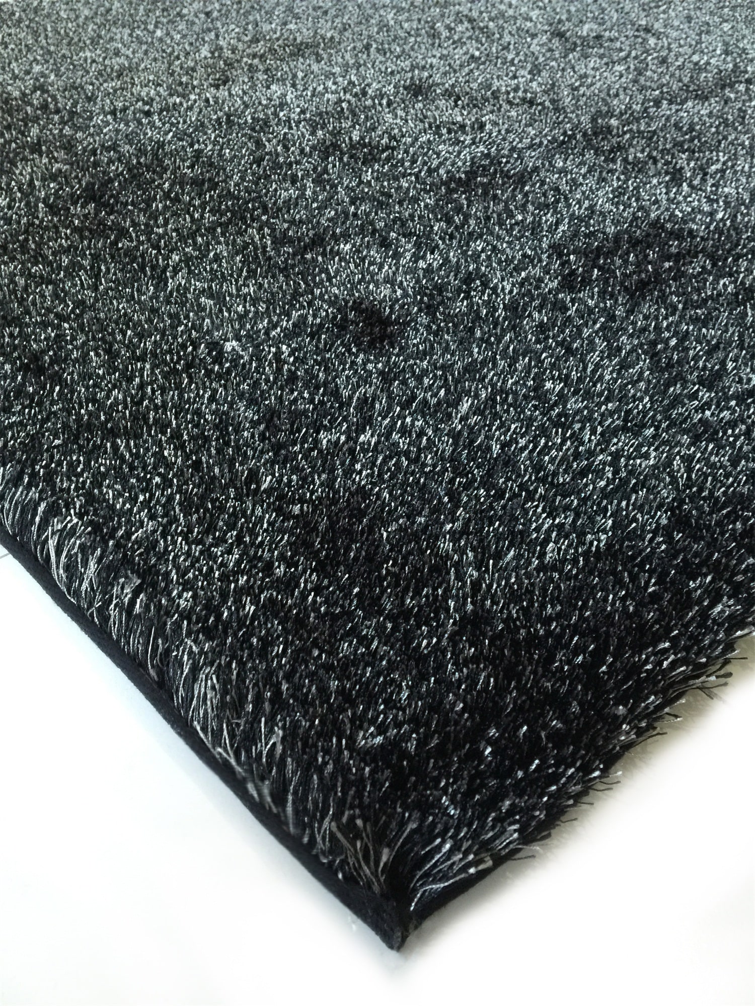 Amazing Rugs A1003-23 Fuzzy Shaggy 2 x 3 (ft) Tufted Polyester Black Ash Rectangular Indoor Solid Area rug