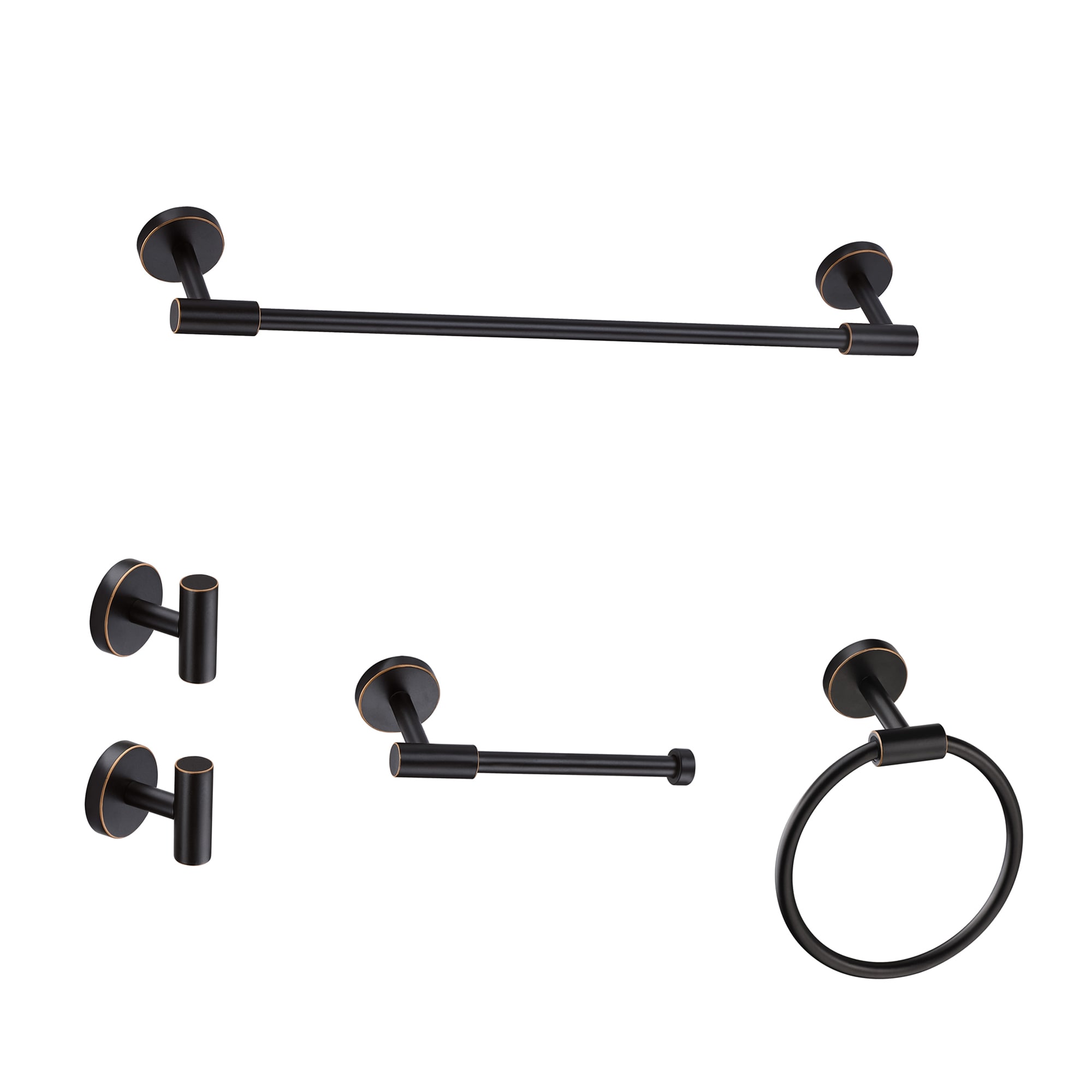 Sir Faucet TOHLAR-011 5 -Piece BLACK Decorative Bathroom Hardware Set Towel Bar, Towel Ring ,Robe Hook Included