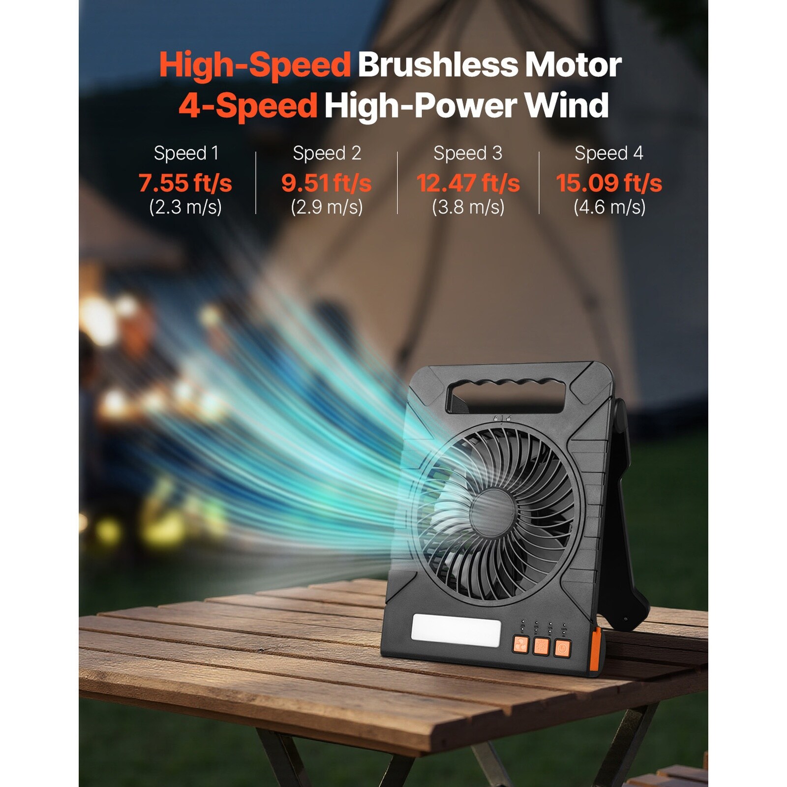 GIVIMO 10000-mAh Rechargeable Solar Fan with LED Lantern 7-in Portable ...