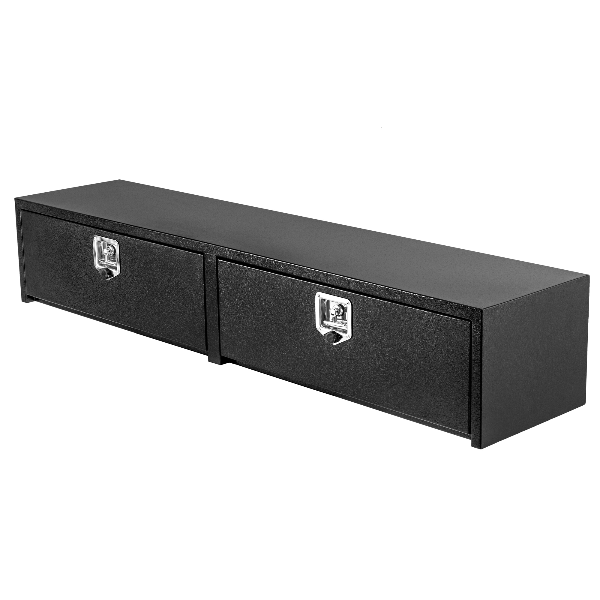 IdealHouse Heavy Duty Black Steel Truck Tool Box Double Doors Lock and ...