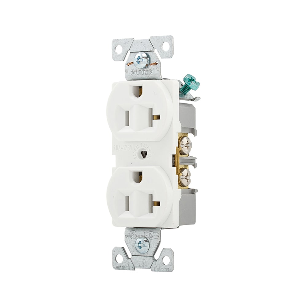Wirecon Mobile Home/RV White Decorator Wall Receptacle With Plate