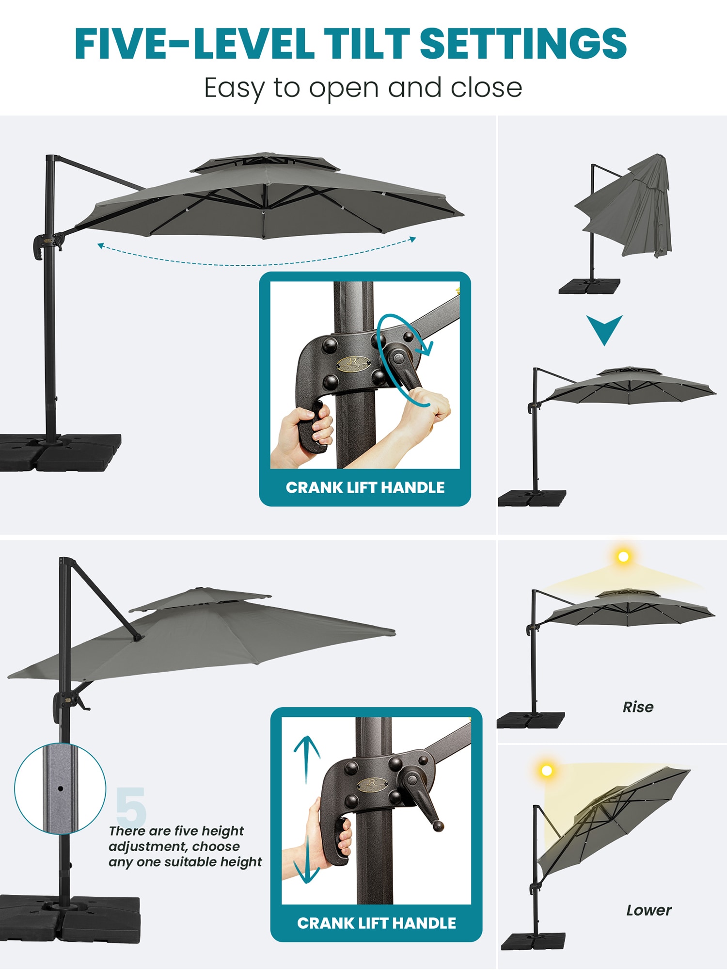 JEAREY JE-LKLM-13FT-GR Umbrellas-2 - View #5