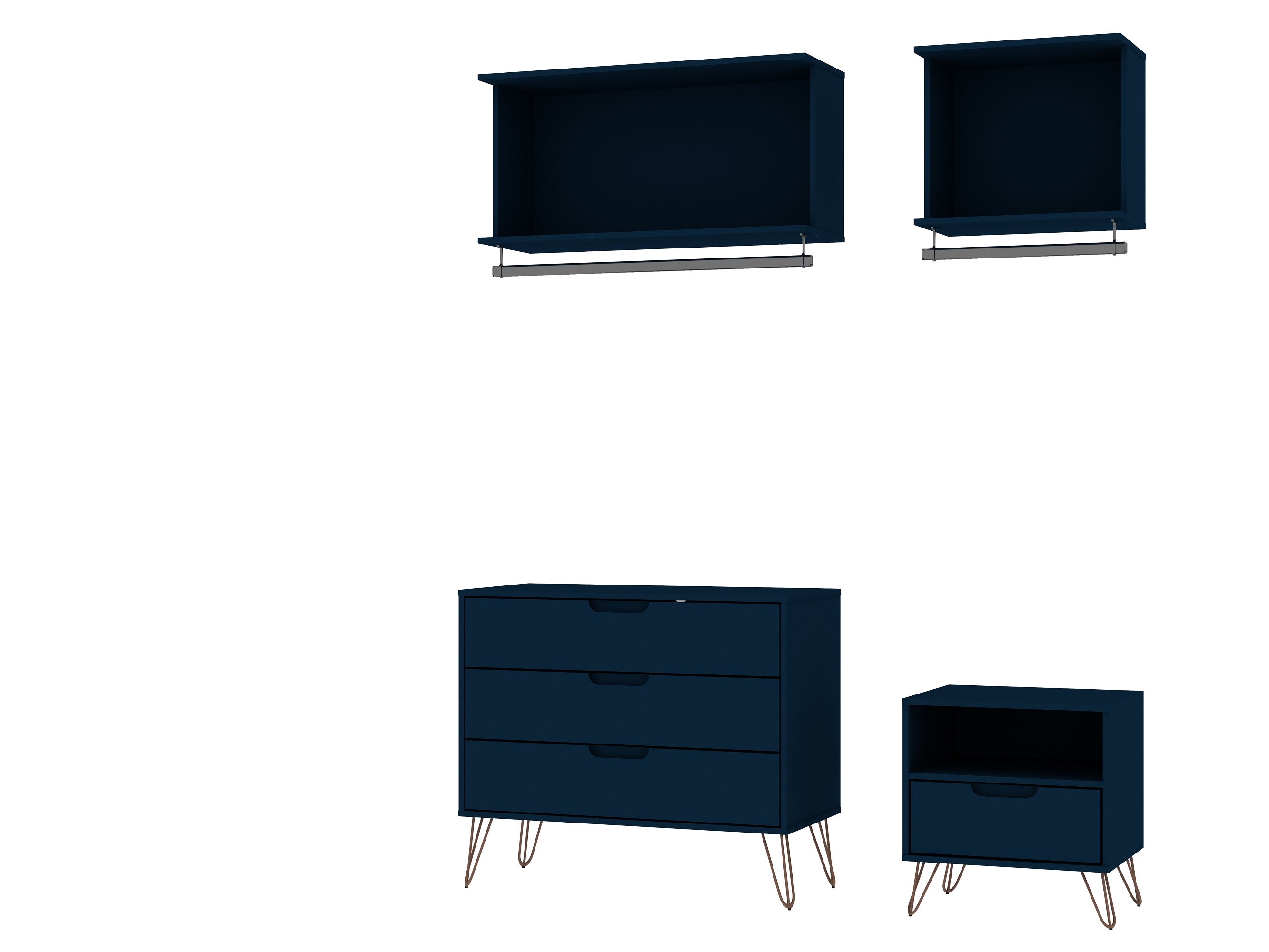 Manhattan Comfort 145GMC4 Rockefeller Tatiana Midnight Blue Armoire