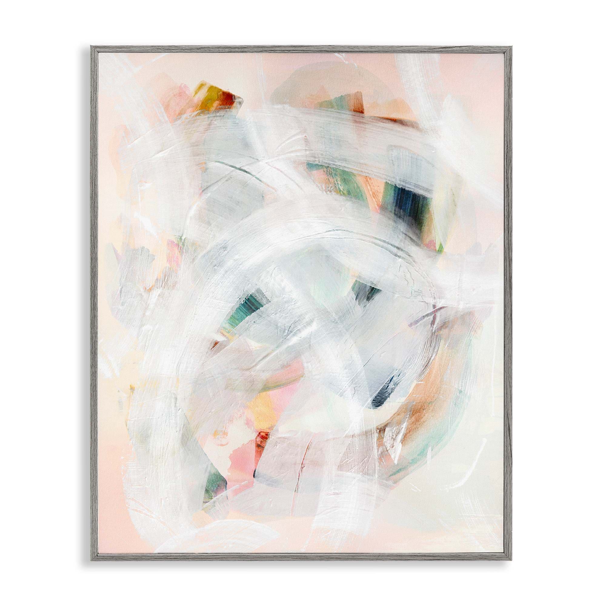 Stupell Industries BU-164-GFF-16X20 Soft Abstraction with Curved Lines Gray Framed Giclee Art By Gemma Bardot 16 x 20
