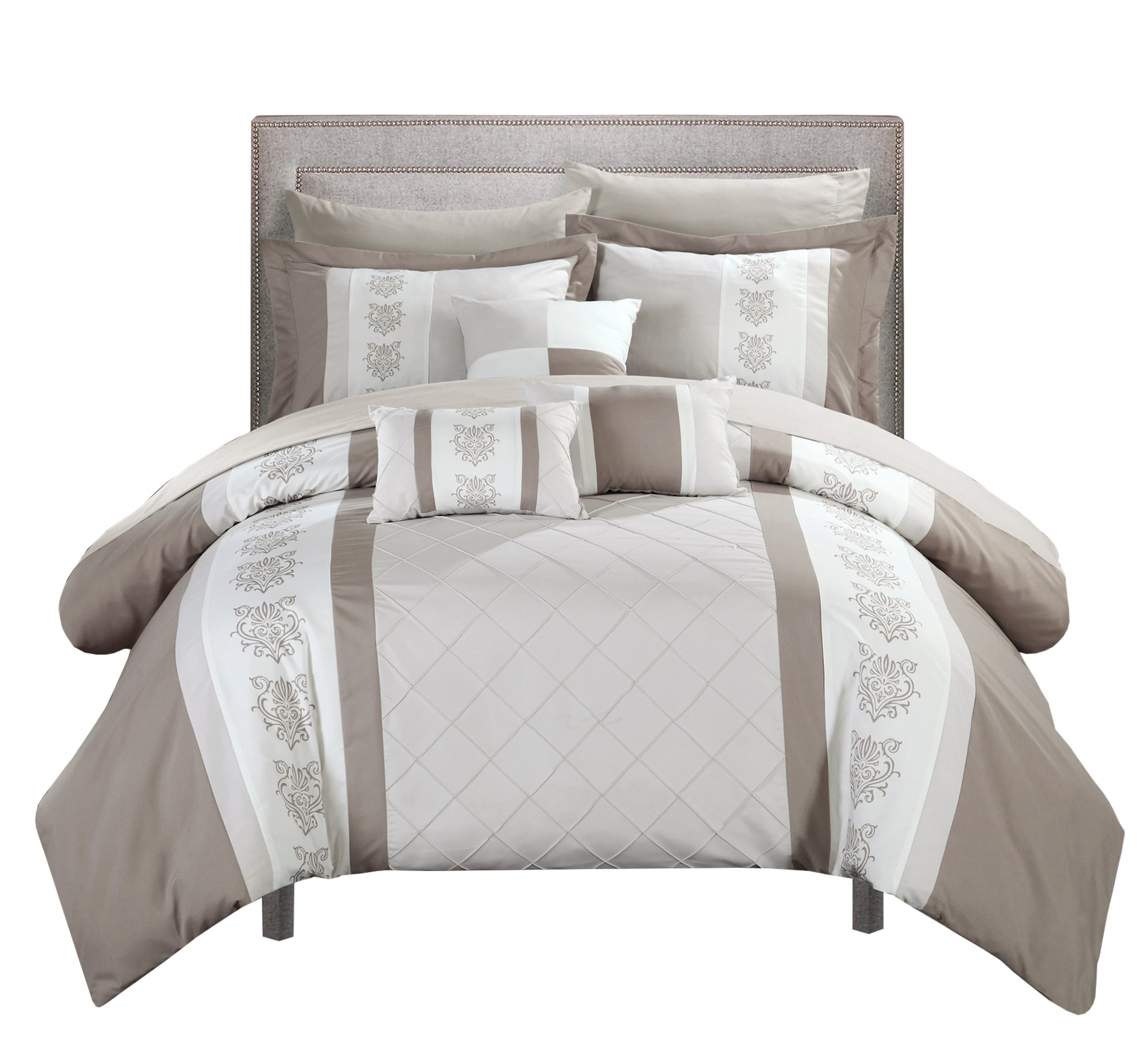 Chic Home Design Clayton 10-Piece Beige King Comforter Set in the 